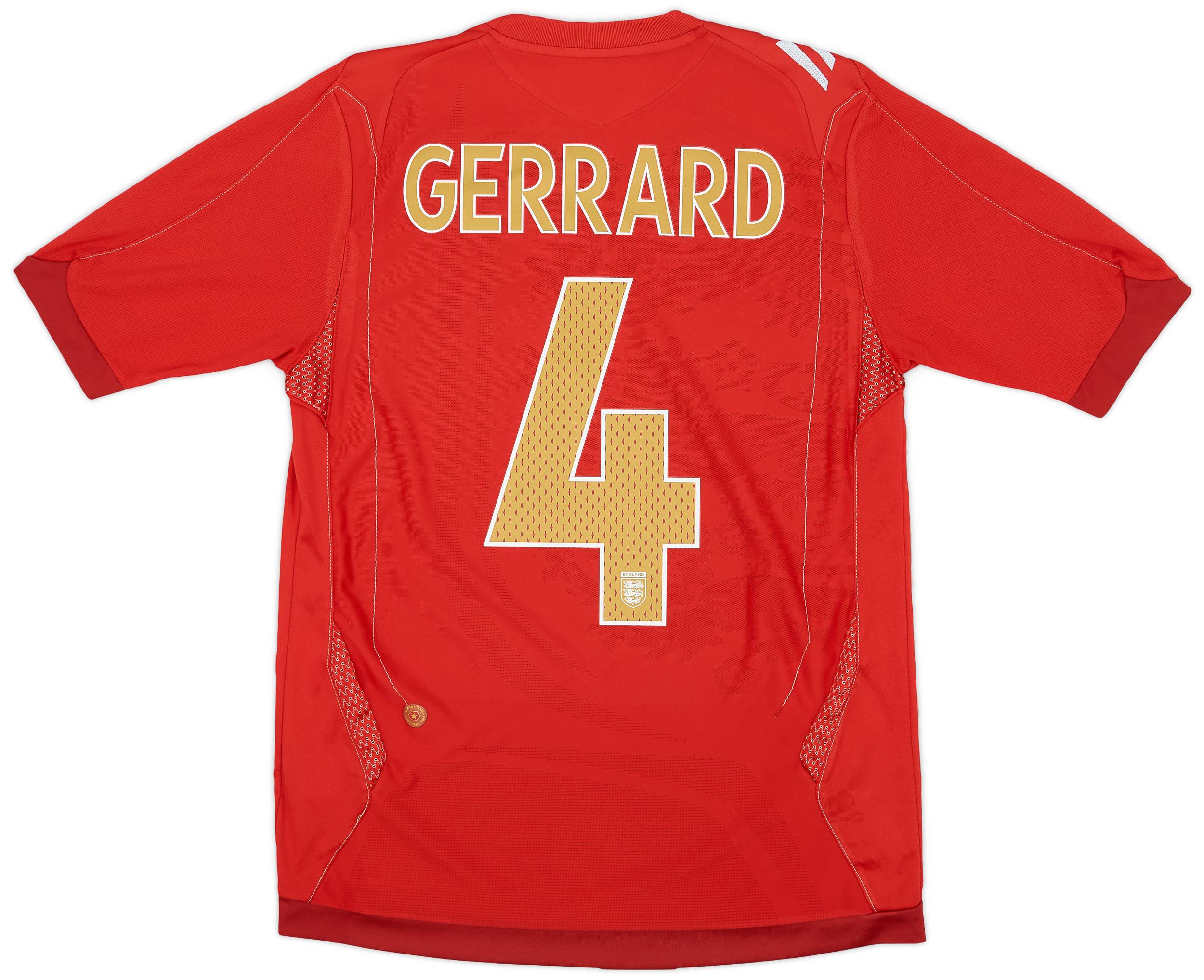 2006-08 England Away Shirt Gerrard #4 - 7/10 - (S)