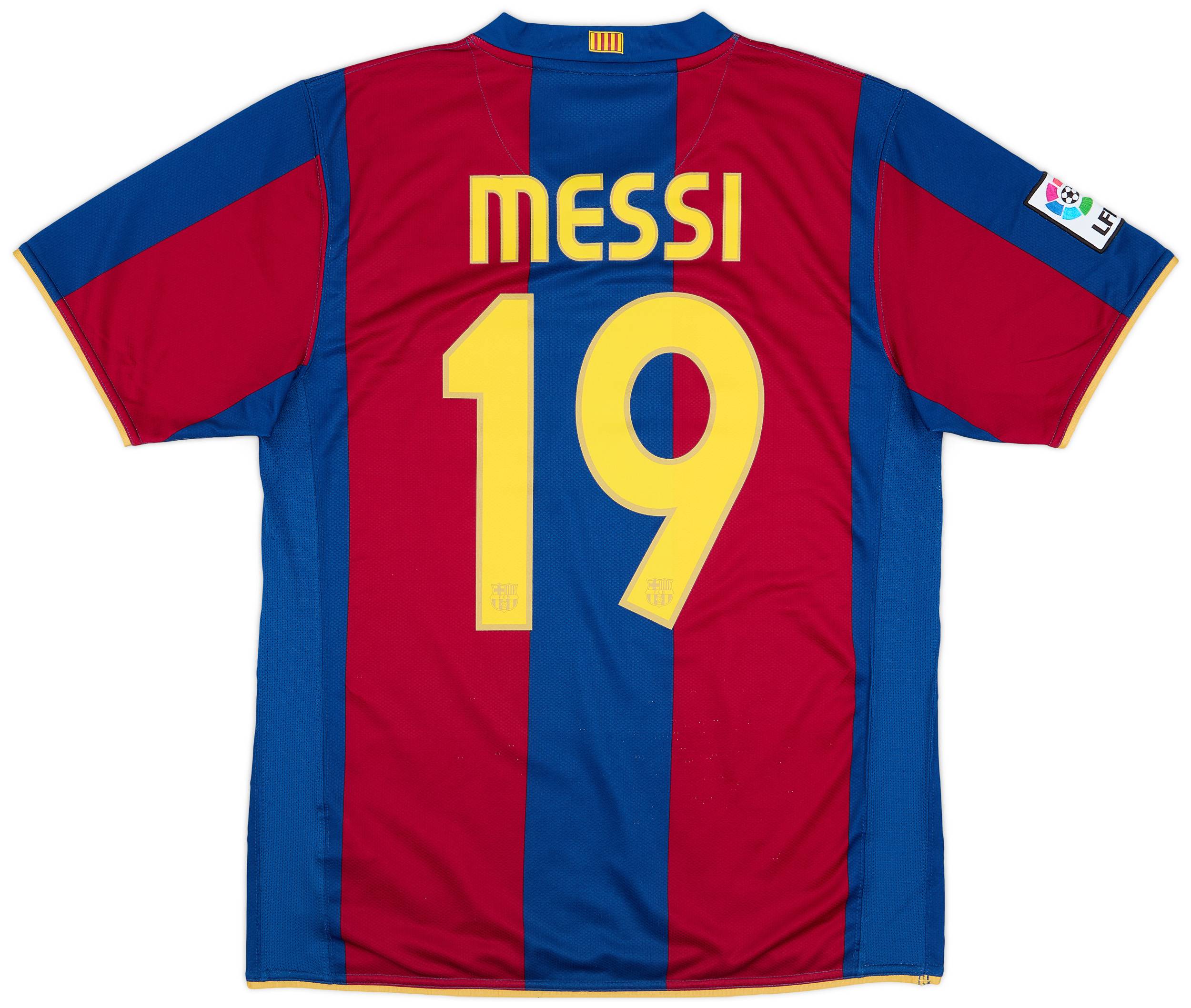 2007-08 Barcelona Home Shirt Messi #19 - 8/10 - (M)