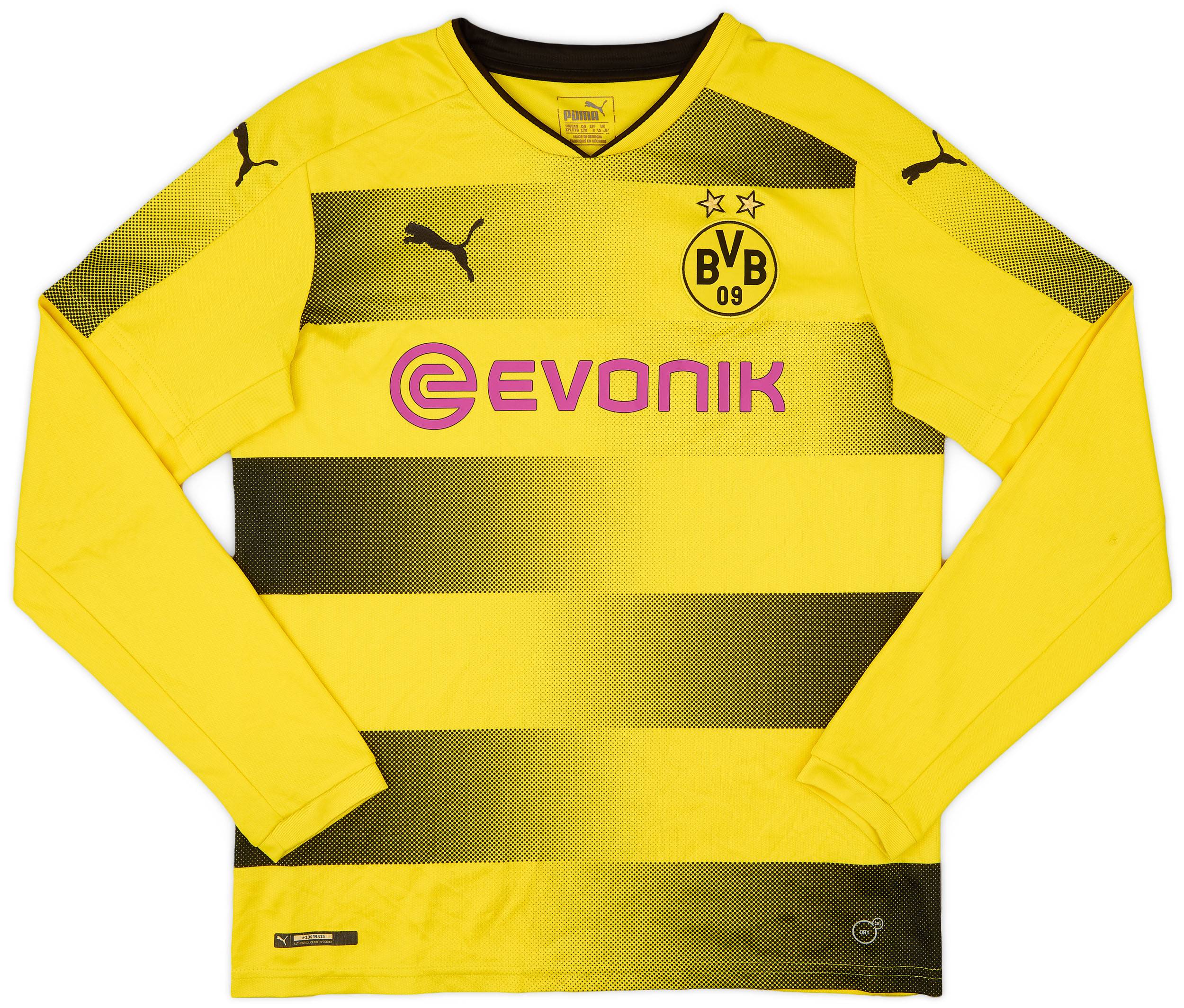 2017-18 Borussia Dortmund Home L/S Shirt - 7/10 - (XL.Boys)