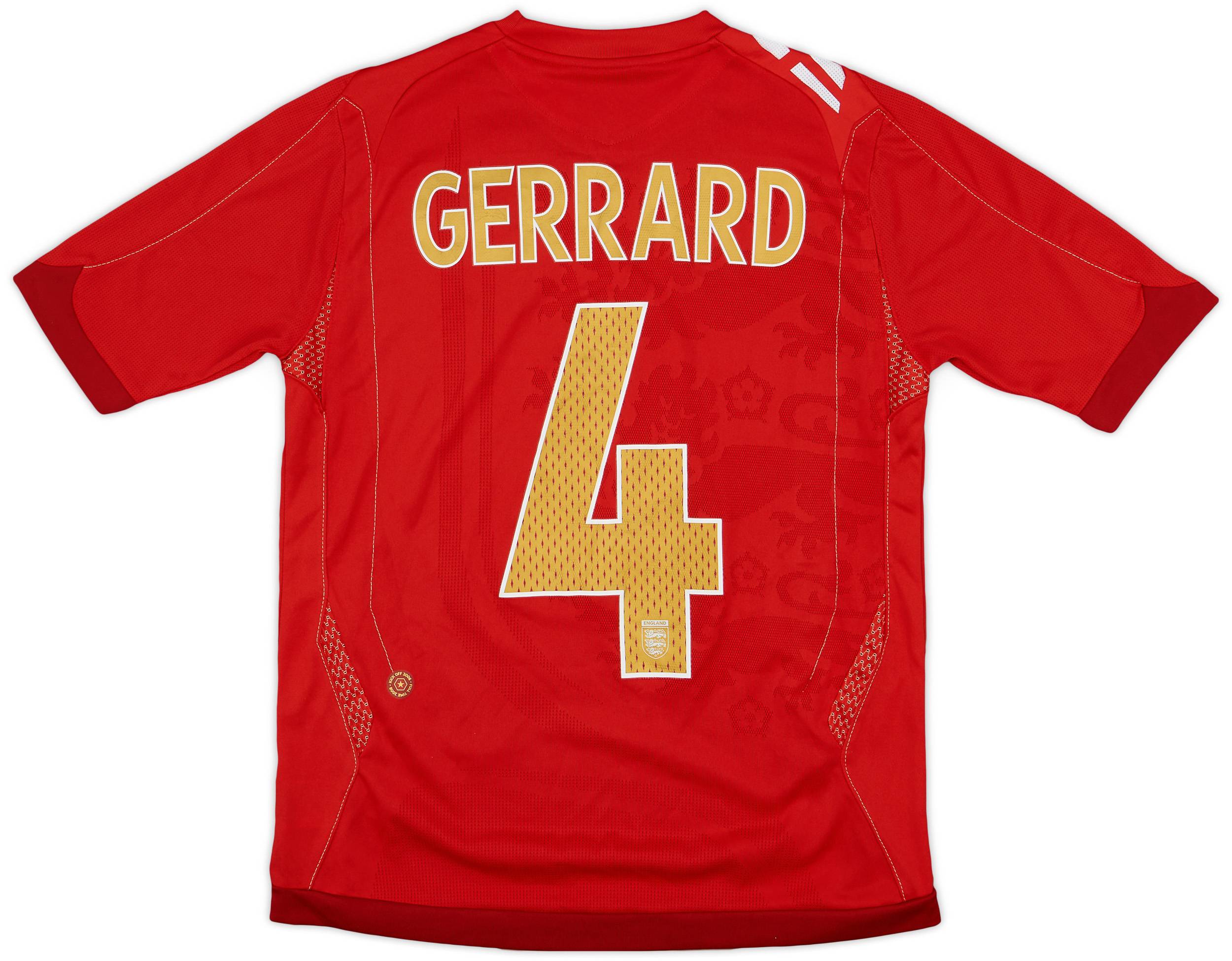 2006-08 England Away Shirt Gerrard #4 - 8/10 - (L.Boys)