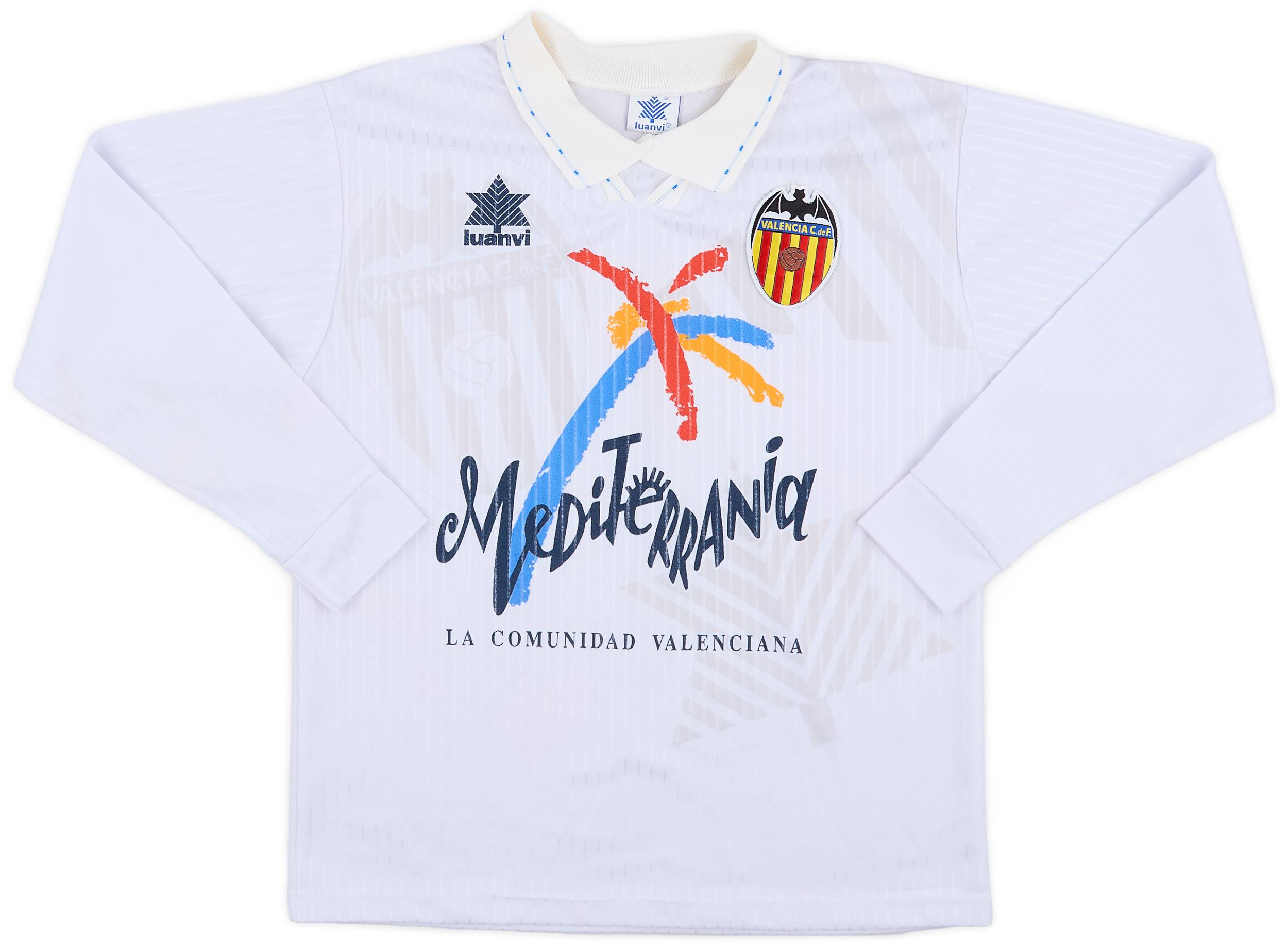 1993-94 Valencia Home L/S Shirt - 8/10 - (XL.Boys)
