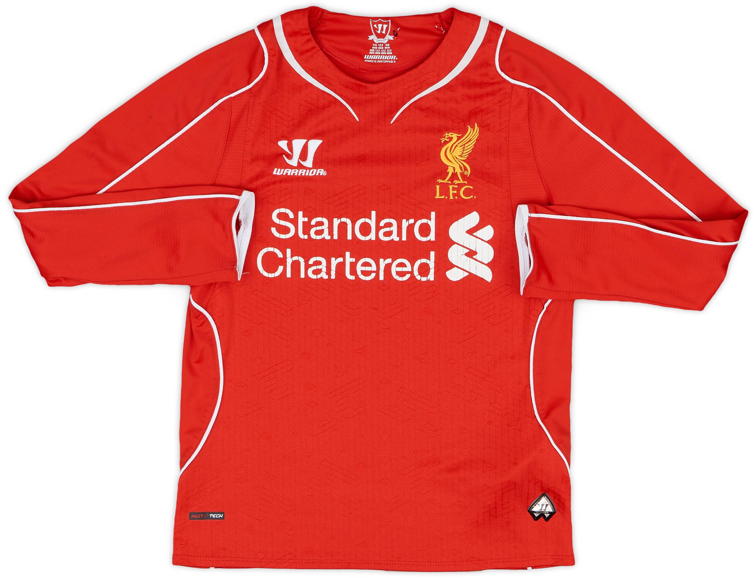 2014-15 Liverpool Home L/S Shirt - 6/10 - (S.Boys)