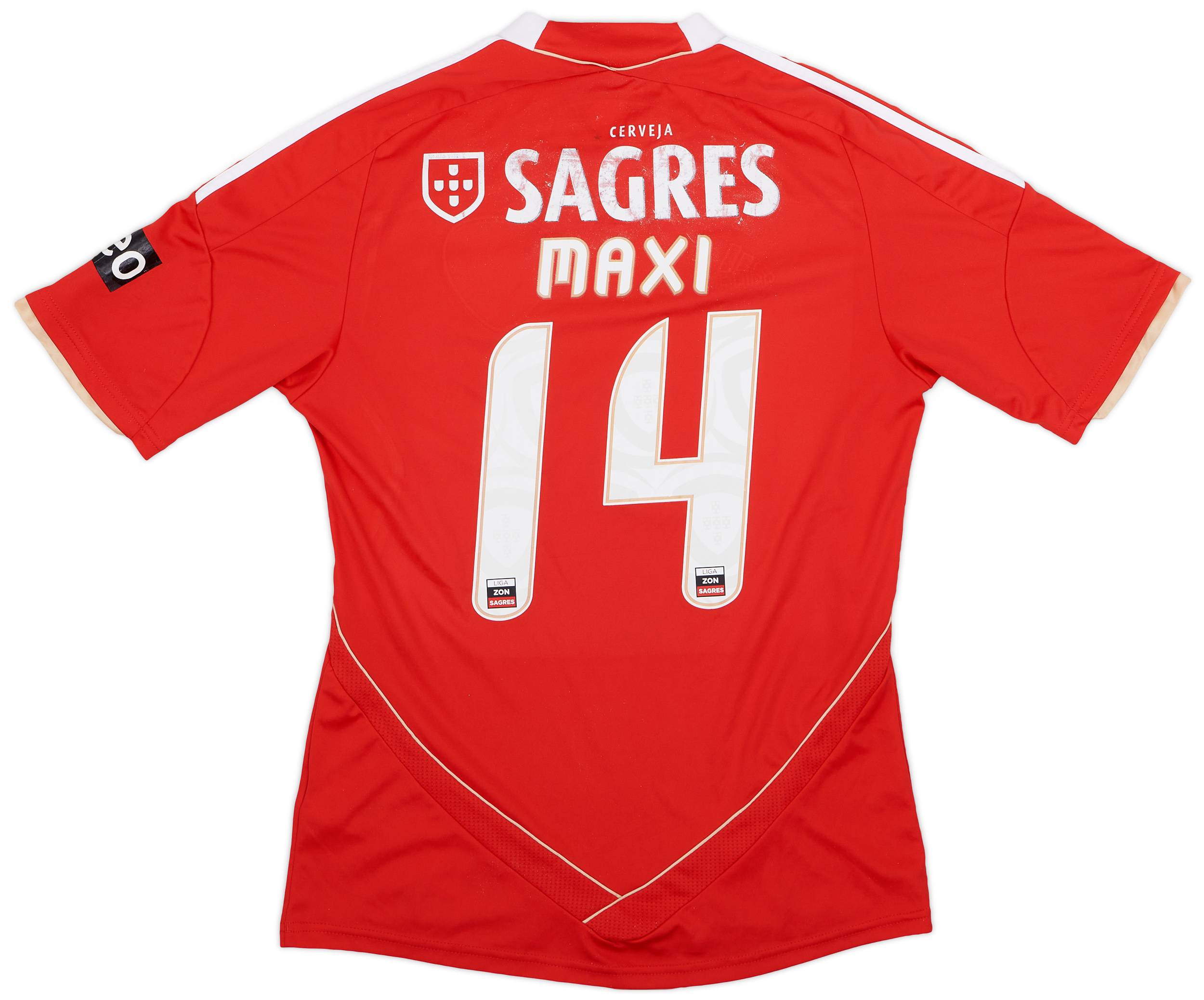 2011-12 Benfica Home Shirt Maxi #14 - 4/10 - (S)