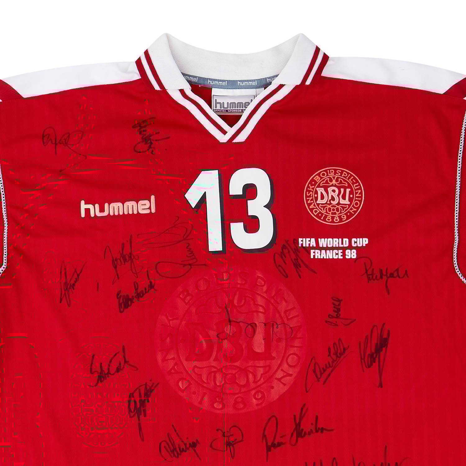 超激レア　デンマーク代表 1998 レプリカ　ユニフォーム　新品未使用品 1998 Denmark Match Issue Signed World Cup Home Shirt Laursen #13