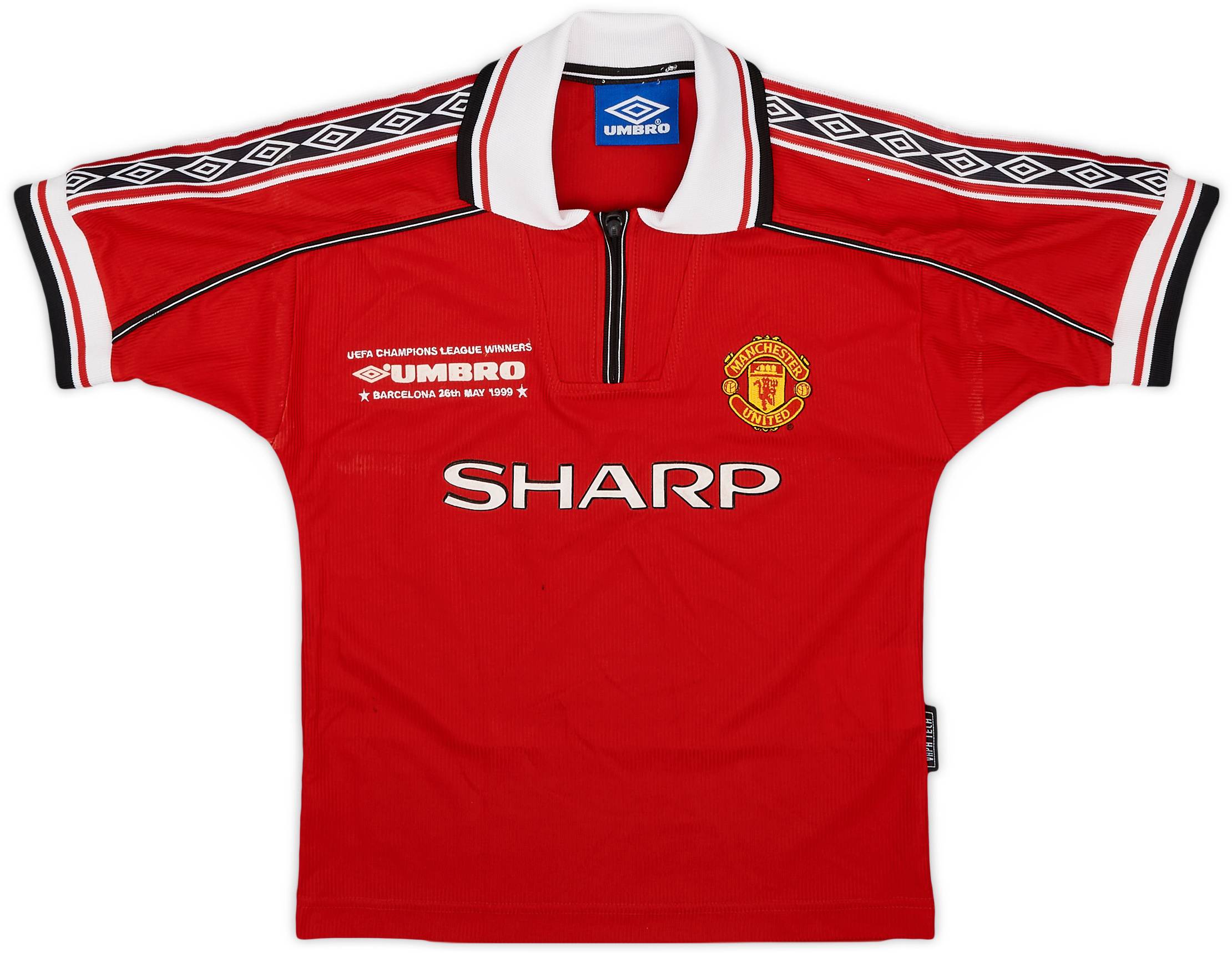 1998-00 Manchester United 'UEFA Champions League Winners' Home Shirt - 8/10 - (S.Boys)