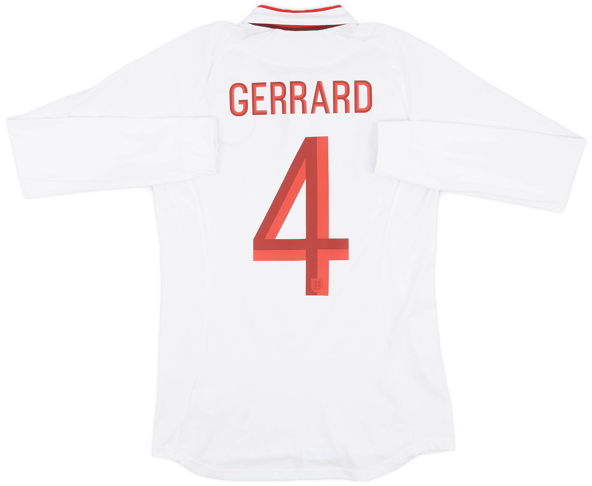 2012-13 England Home L/S Shirt Gerrard #4 - 9/10 - (S)