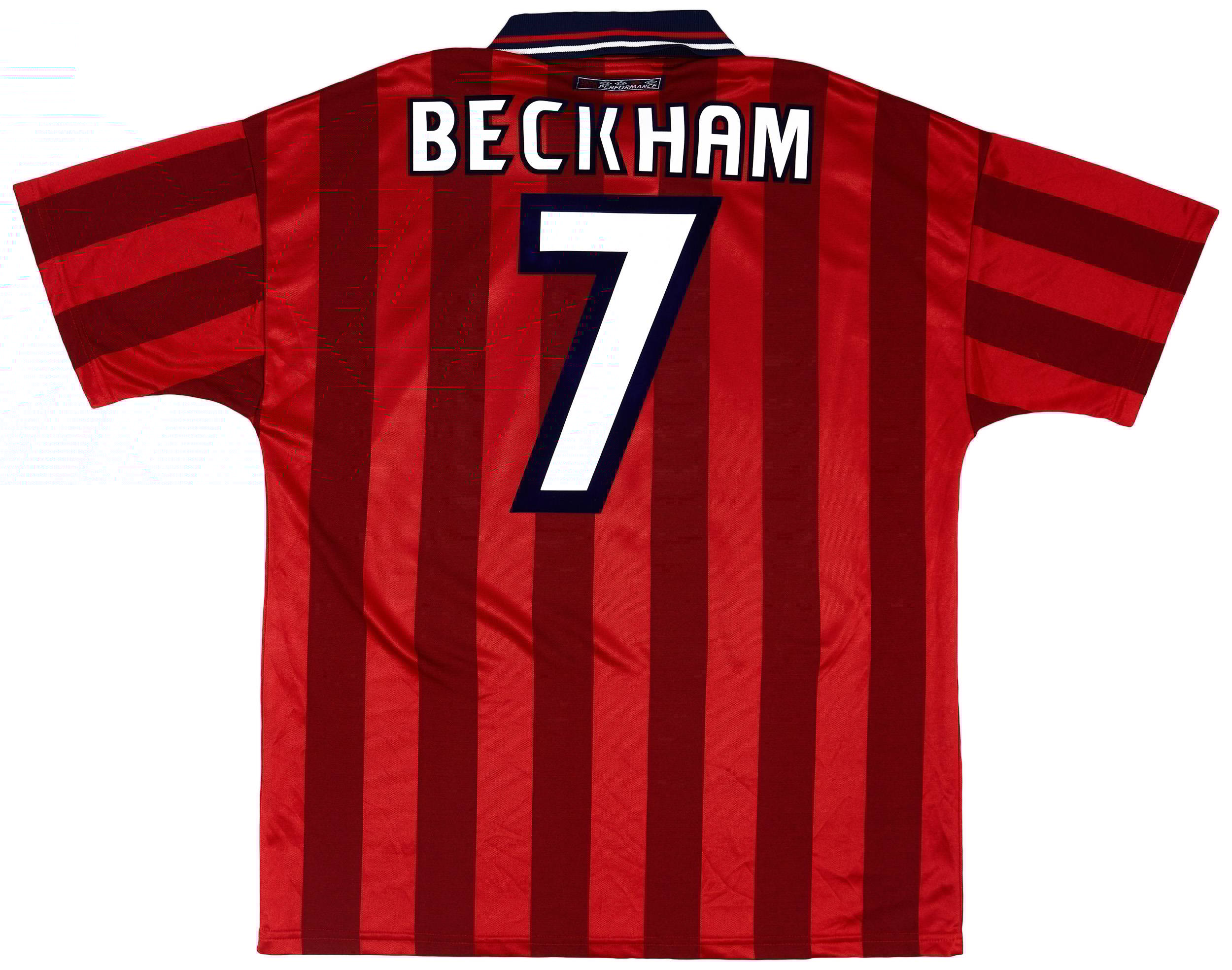 1997-99 England Away Shirt Beckham #7 - 6/10 - (L)