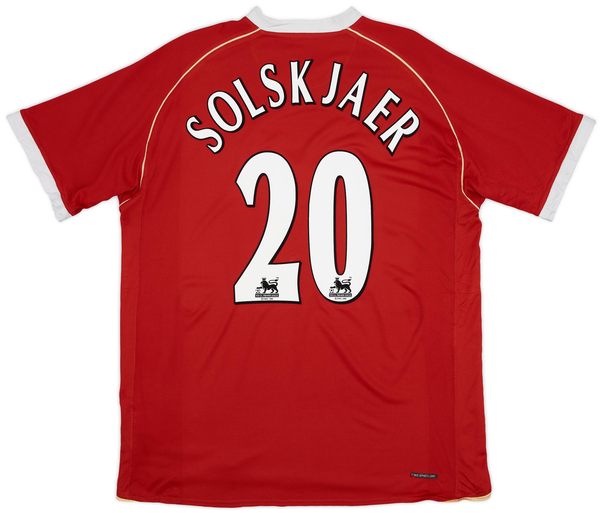 2006-07 Manchester United Home Shirt Solskjaer #20 - 6/10 - (L)