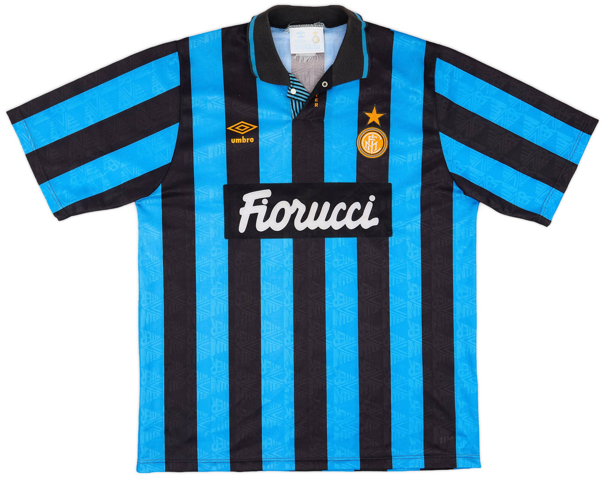 Vintage Inter Milan 92-93 Home Size L Umbro Soccer Jersey