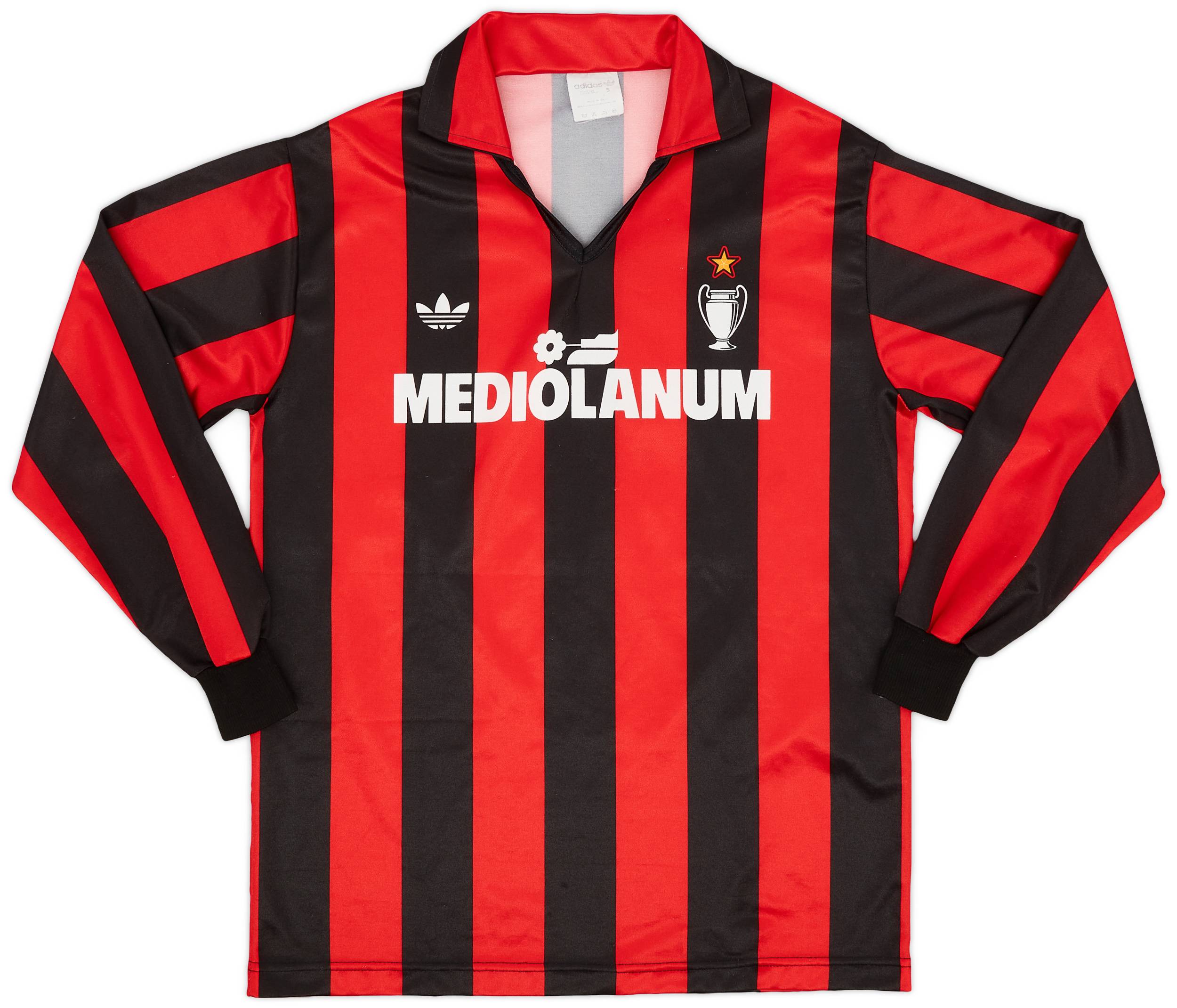 1990-91 AC Milan Home L/S Shirt #11 - 8/10 - (S)