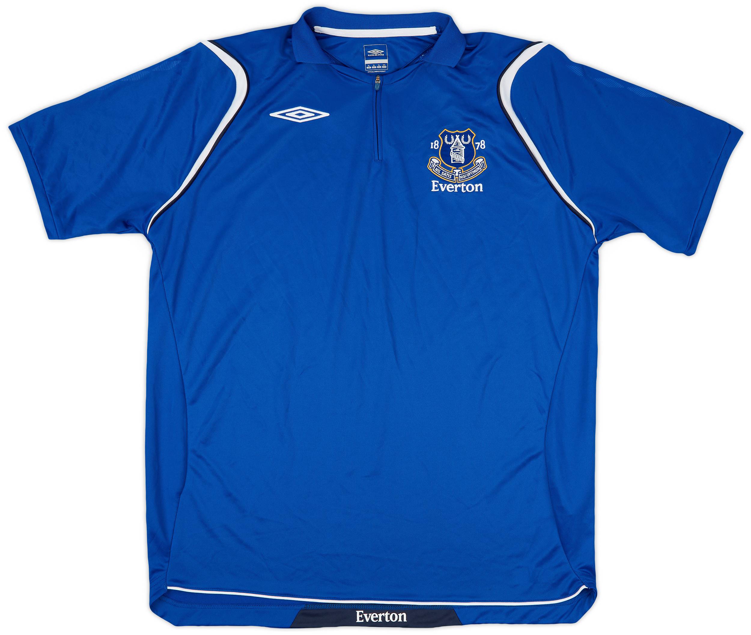 2006-07 Everton Umbro 1/4 Zip Polo Shirt - 9/10 - (XL)
