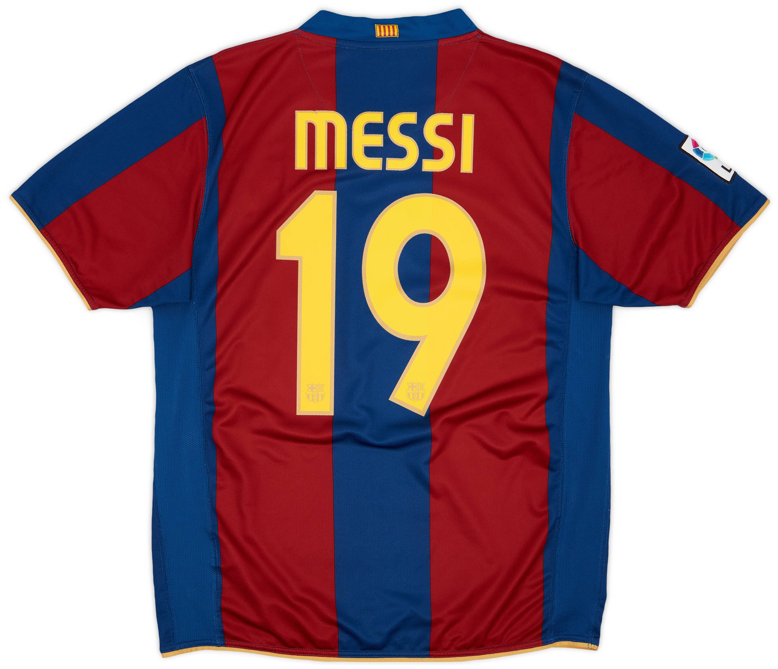 2007-08 Barcelona Home Shirt Messi #19 - 7/10 - (M)