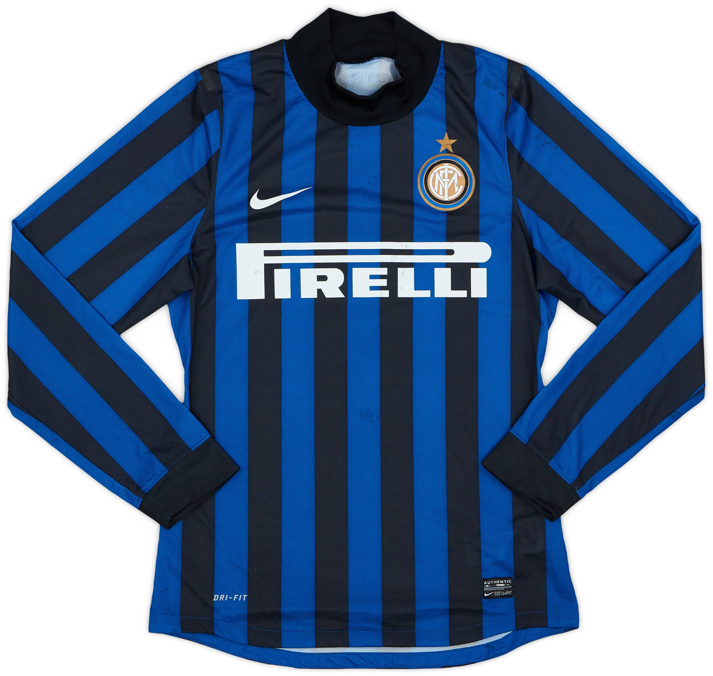2011 12 Inter Milan Player Issue Prototype Home L S Shirt 5 10 M