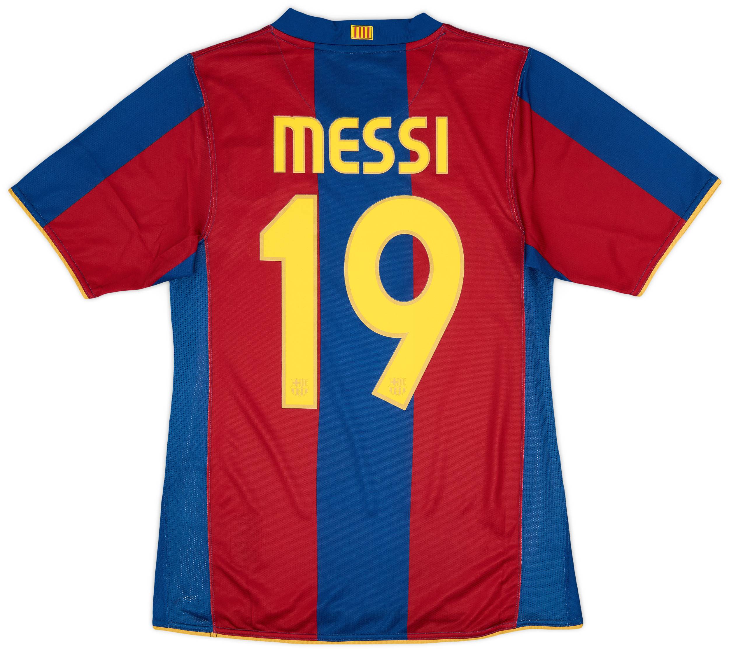 2007-08 Barcelona Player Issue Home Shirt Messi #19 - 9/10 - (S)