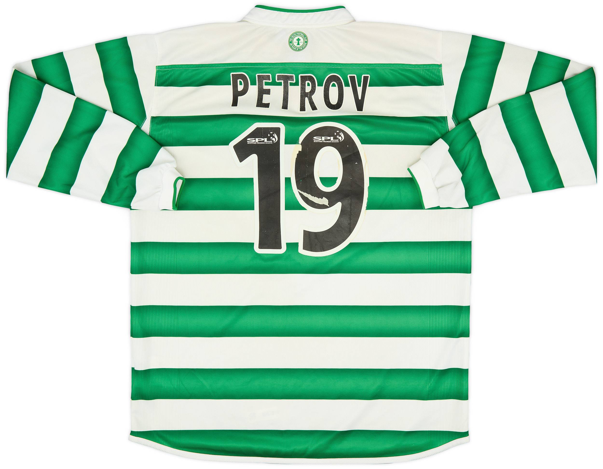 2003-04 Celtic Home L/S Shirt Petrov #19 - 5/10 - (L)