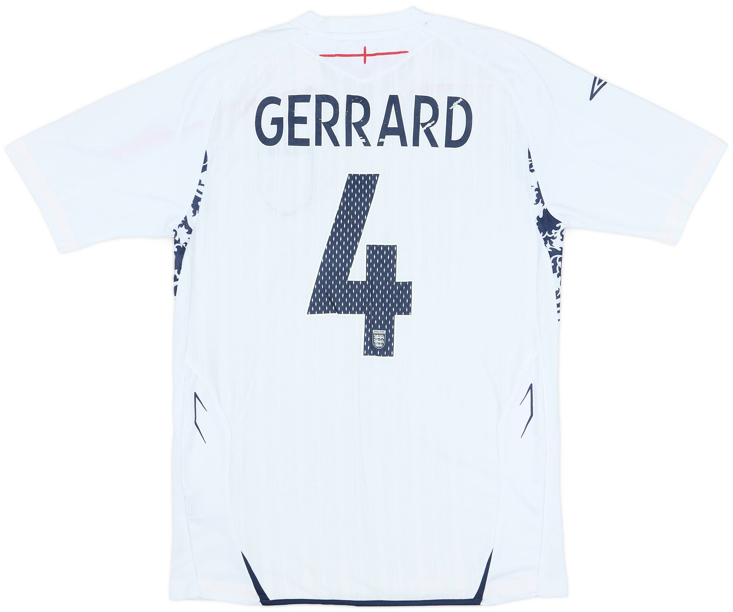 2007-09 England Home Shirt Gerrard #4 - 5/10 - (S)