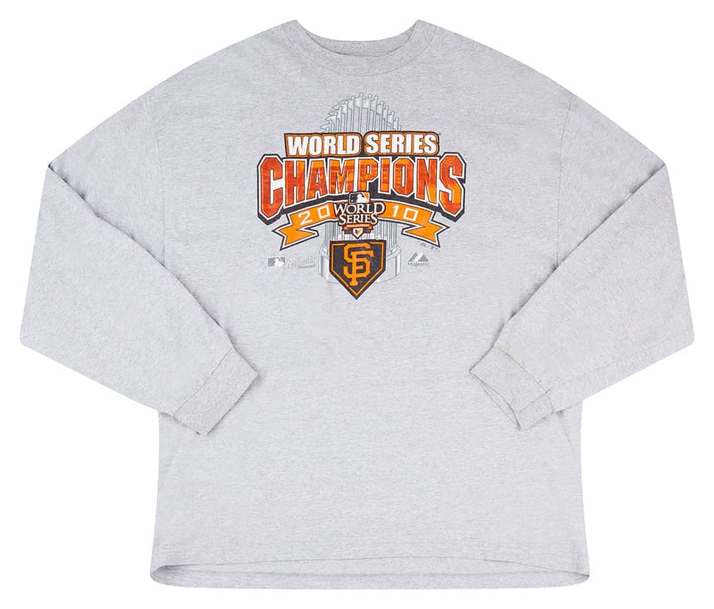 2010 San Francisco Giants World Series Champions Majestic L S Tee XXL