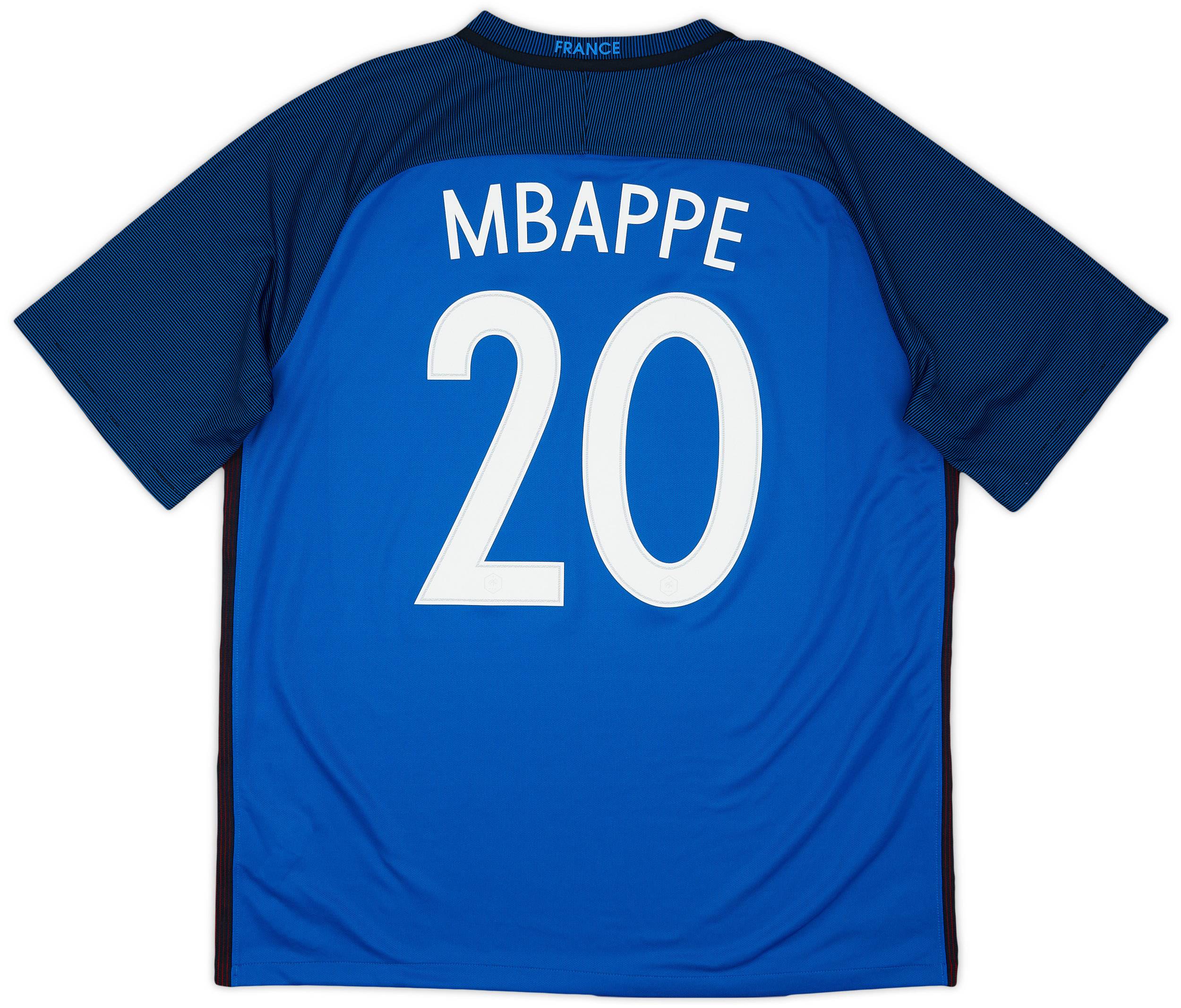2016-17 France Home Shirt Mbappe #20 - 8/10 - (XL)