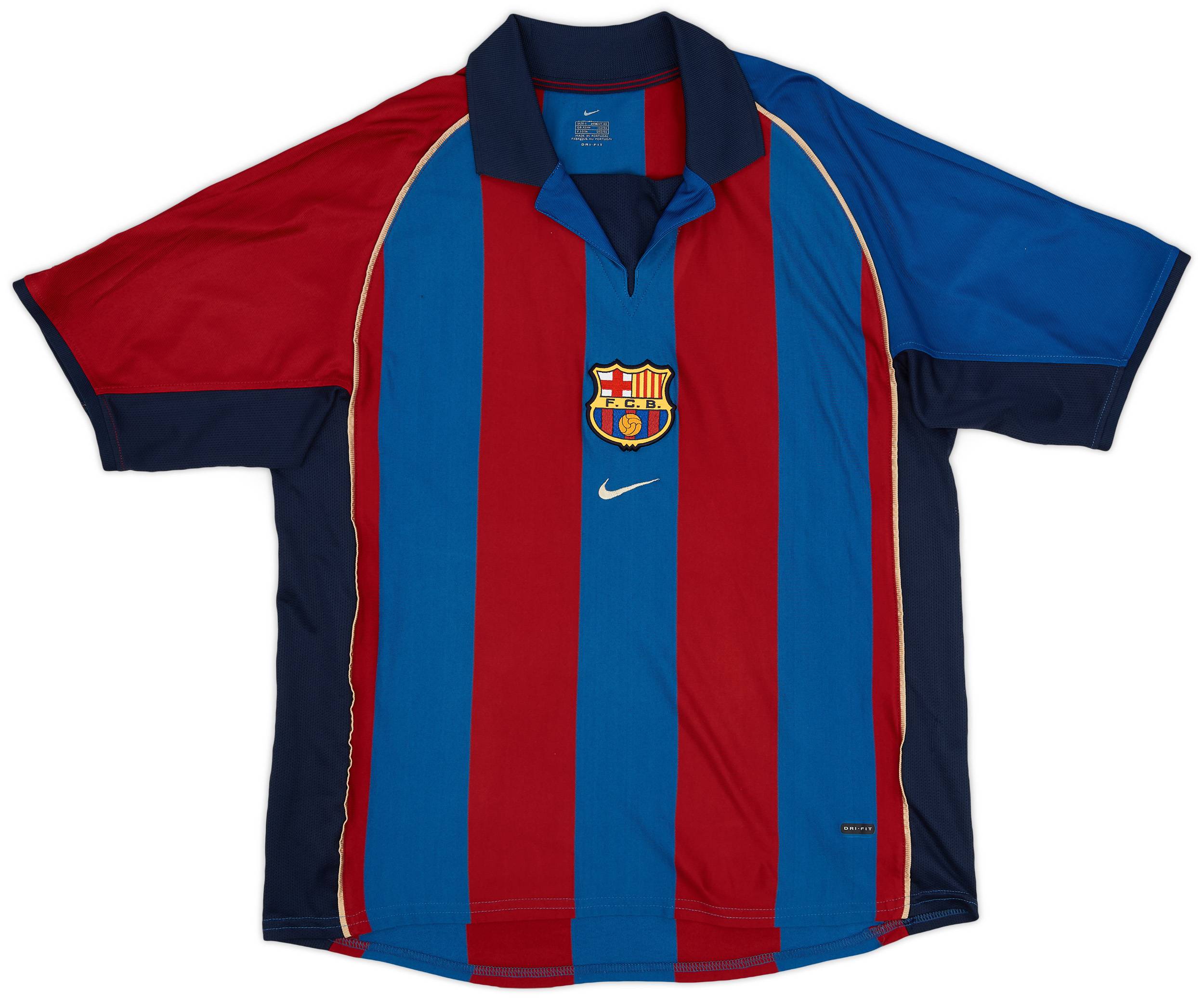 2001-02 Barcelona Home Shirt Rivaldo #10 - 9/10 - (L)
