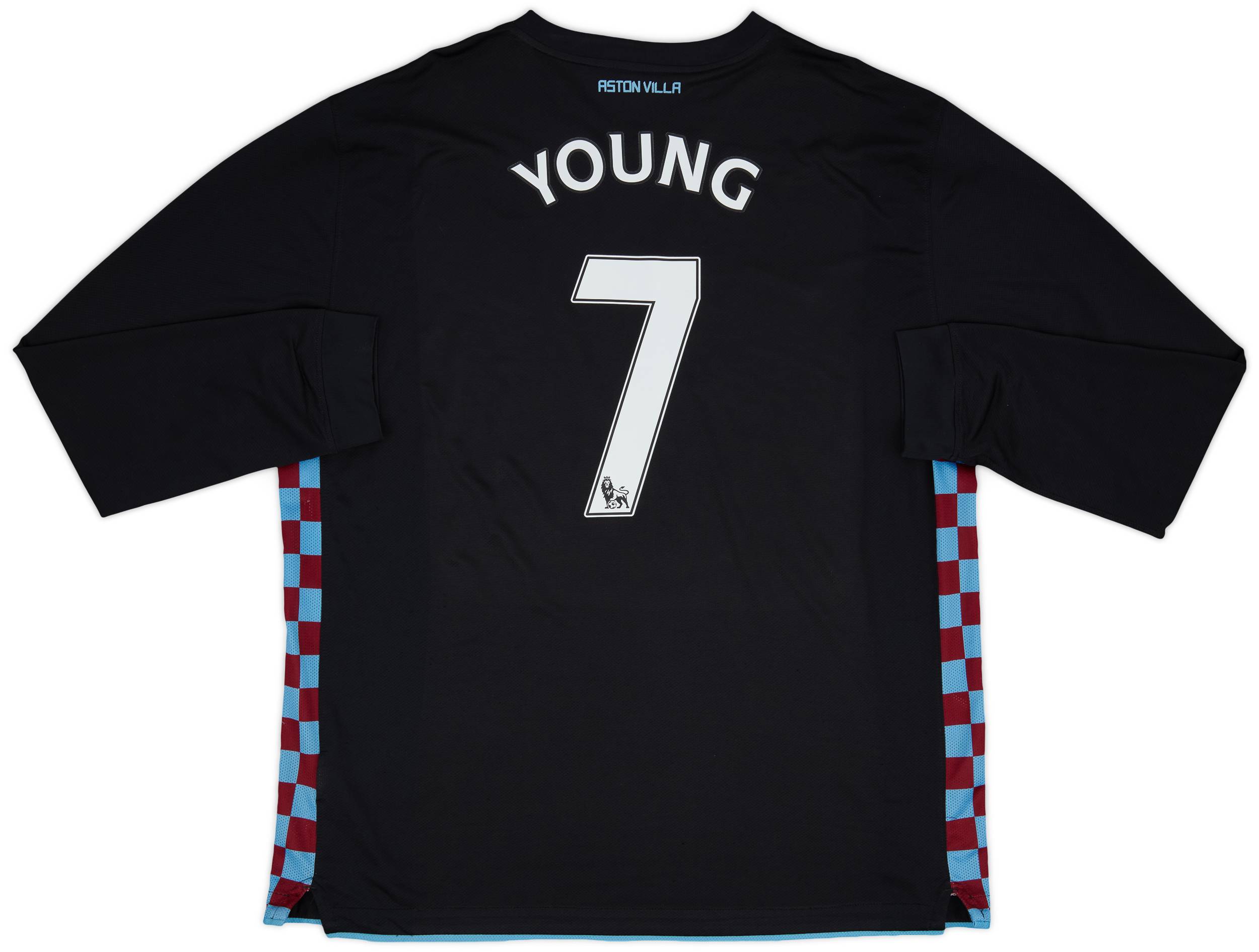 2010-11 Aston Villa Away L/S Shirt Young #7 - 9/10 - (XXL)