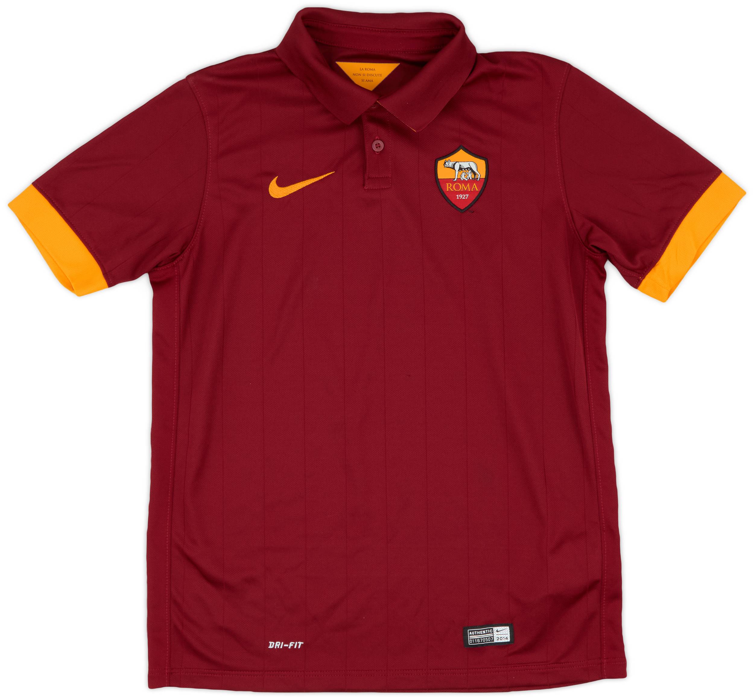 2014-15 Roma Home Shirt - 9/10 - (L.Boys)