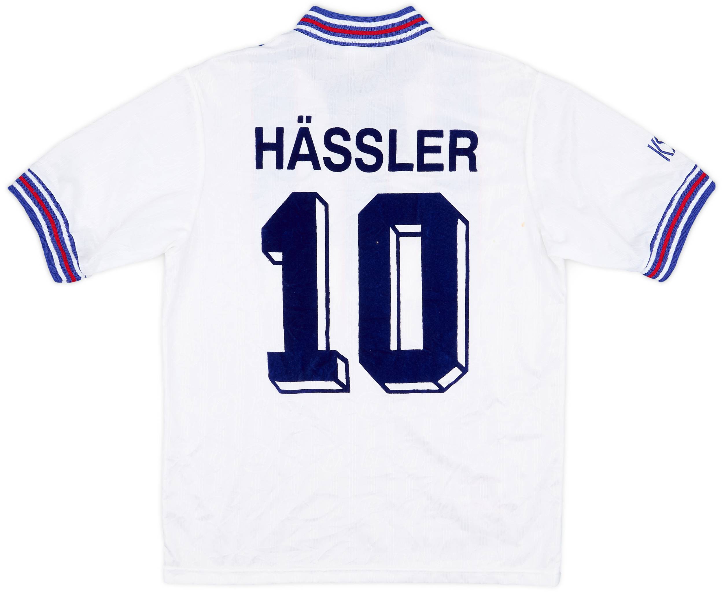 1996-98 Karlsruhe Home Shirt Hassler #10 - 7/10 - (XL.Boys)