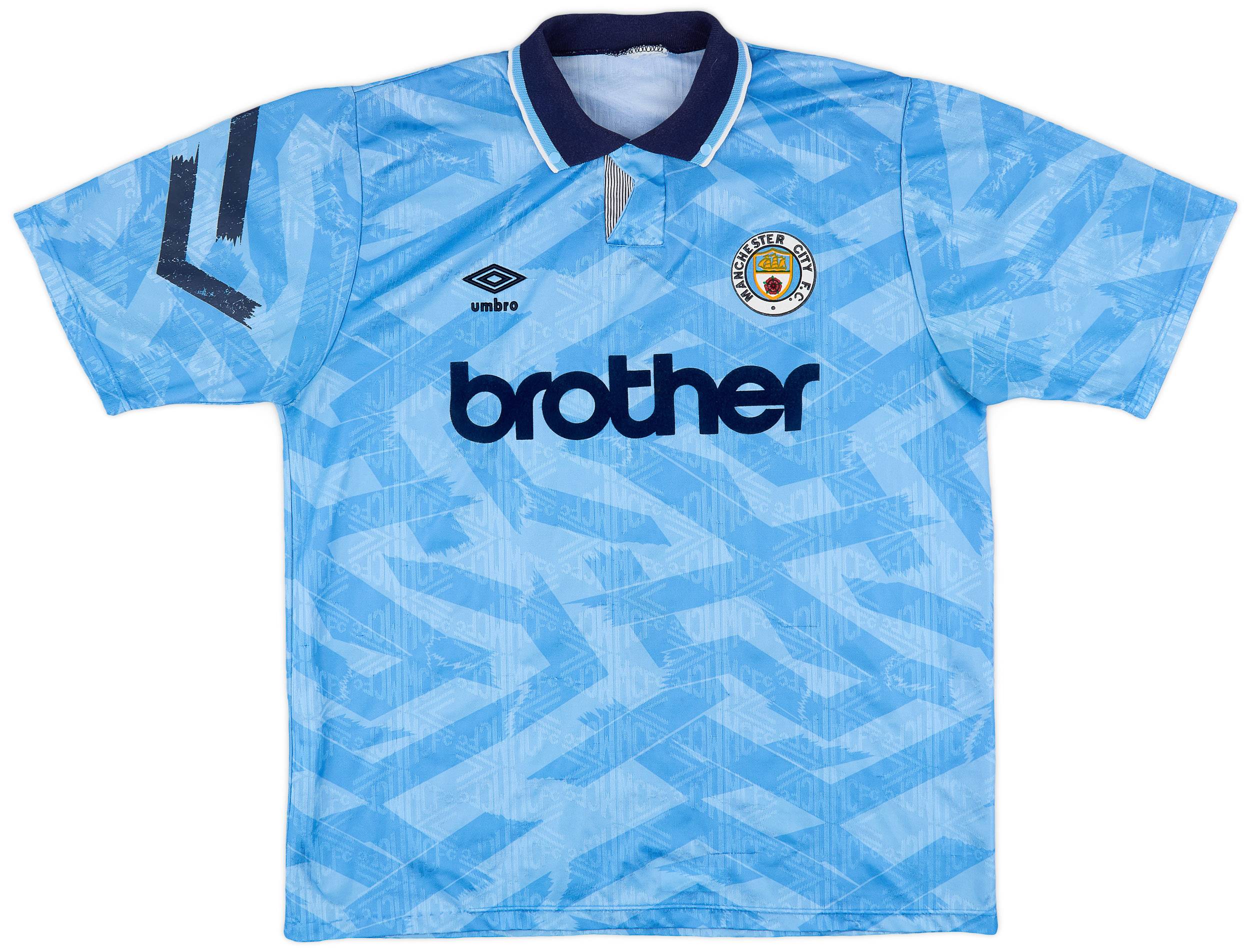 1991-93 Manchester City Home Shirt - 6/10 - (XL)