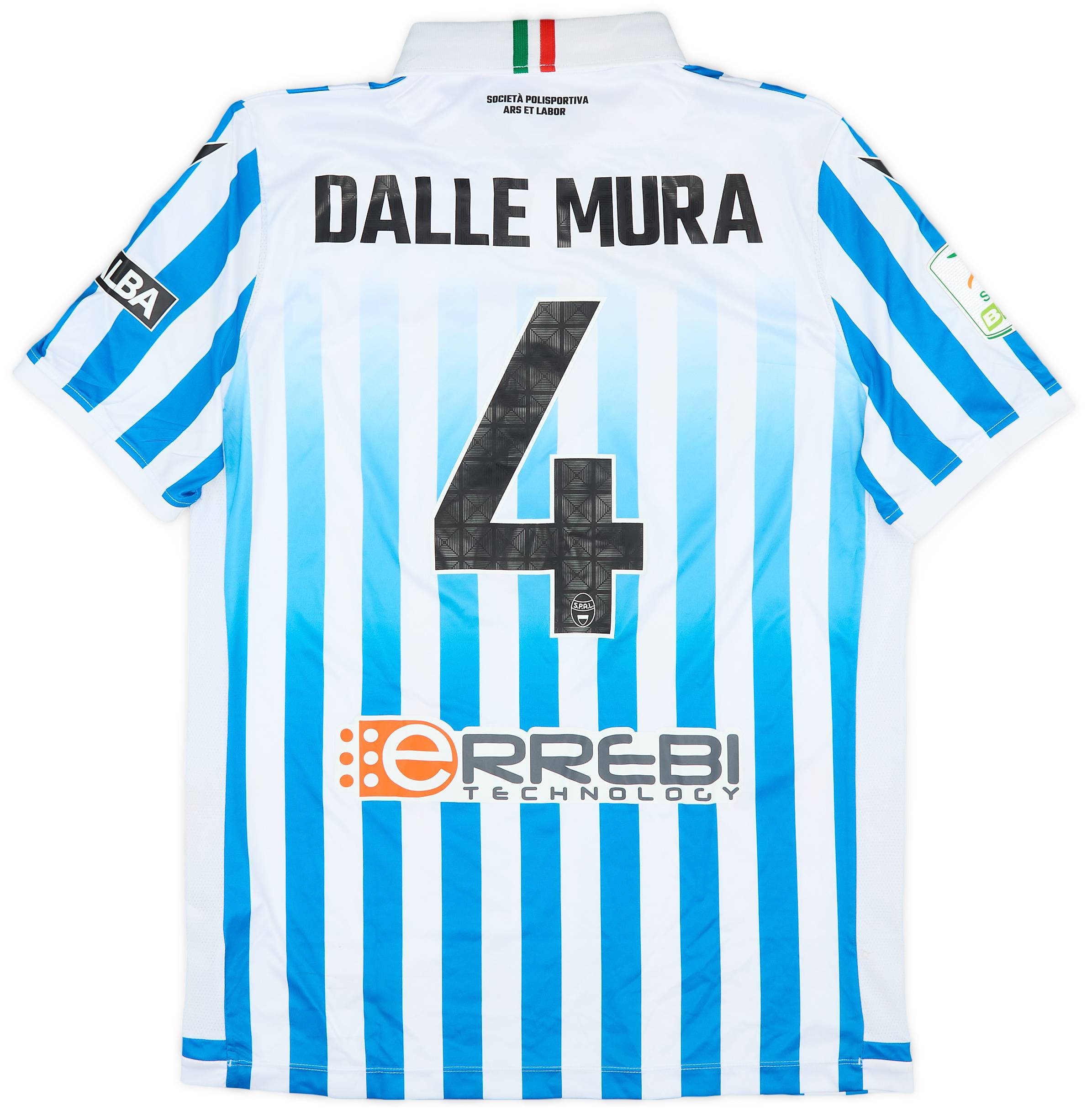 2022-23 SPAL Match Worn Home Shirt Dalle Mura #4