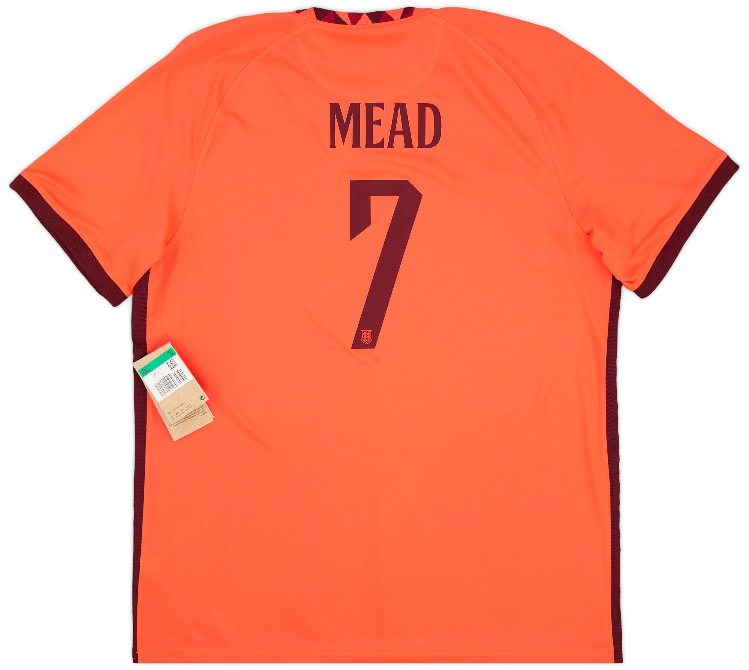 2022-23 England Women's Away Shirt Mead #7 (Mens Fit)