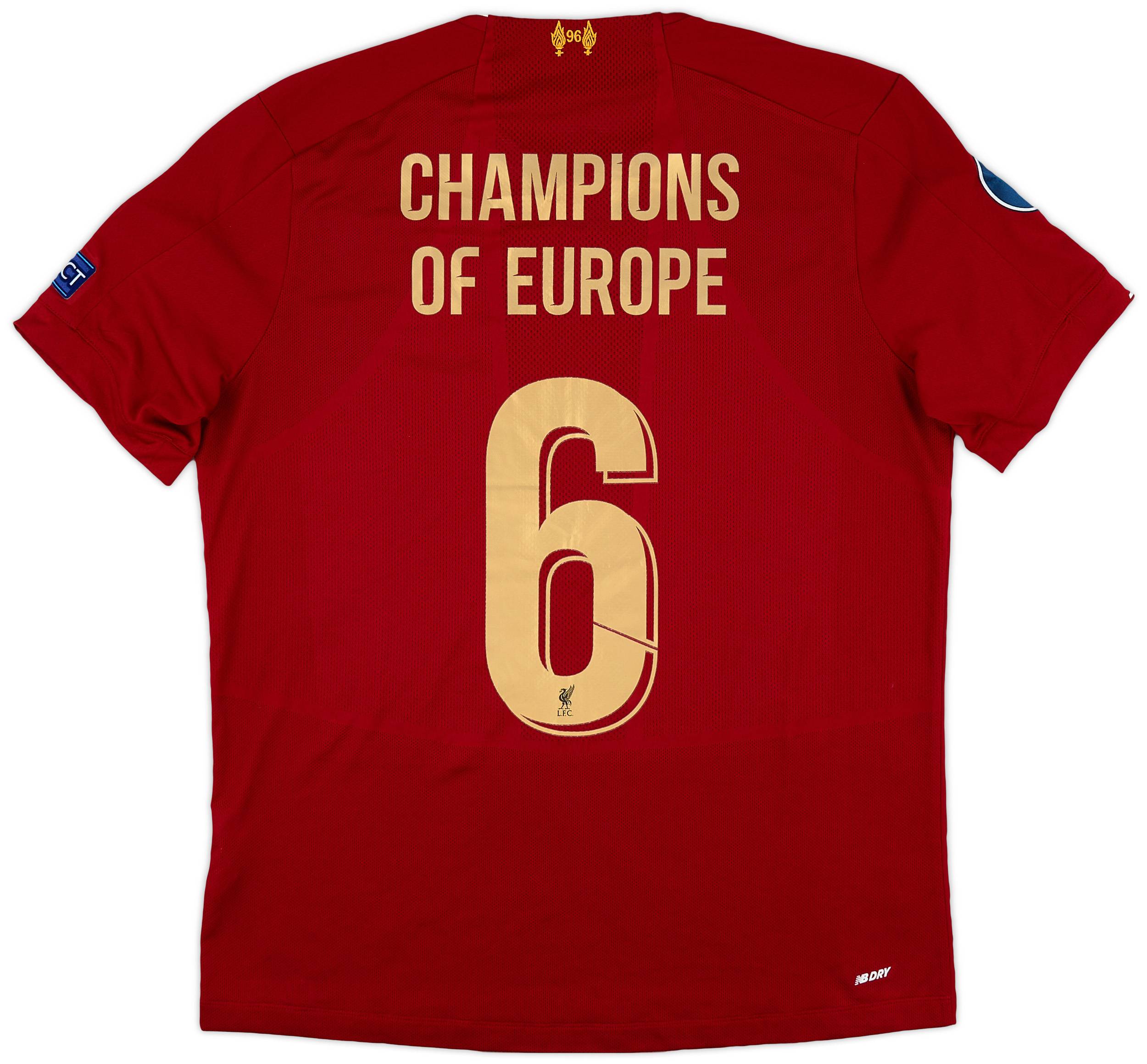 2019-20 Liverpool Home Shirt Champions of Europe #6 - 9/10 - (L)