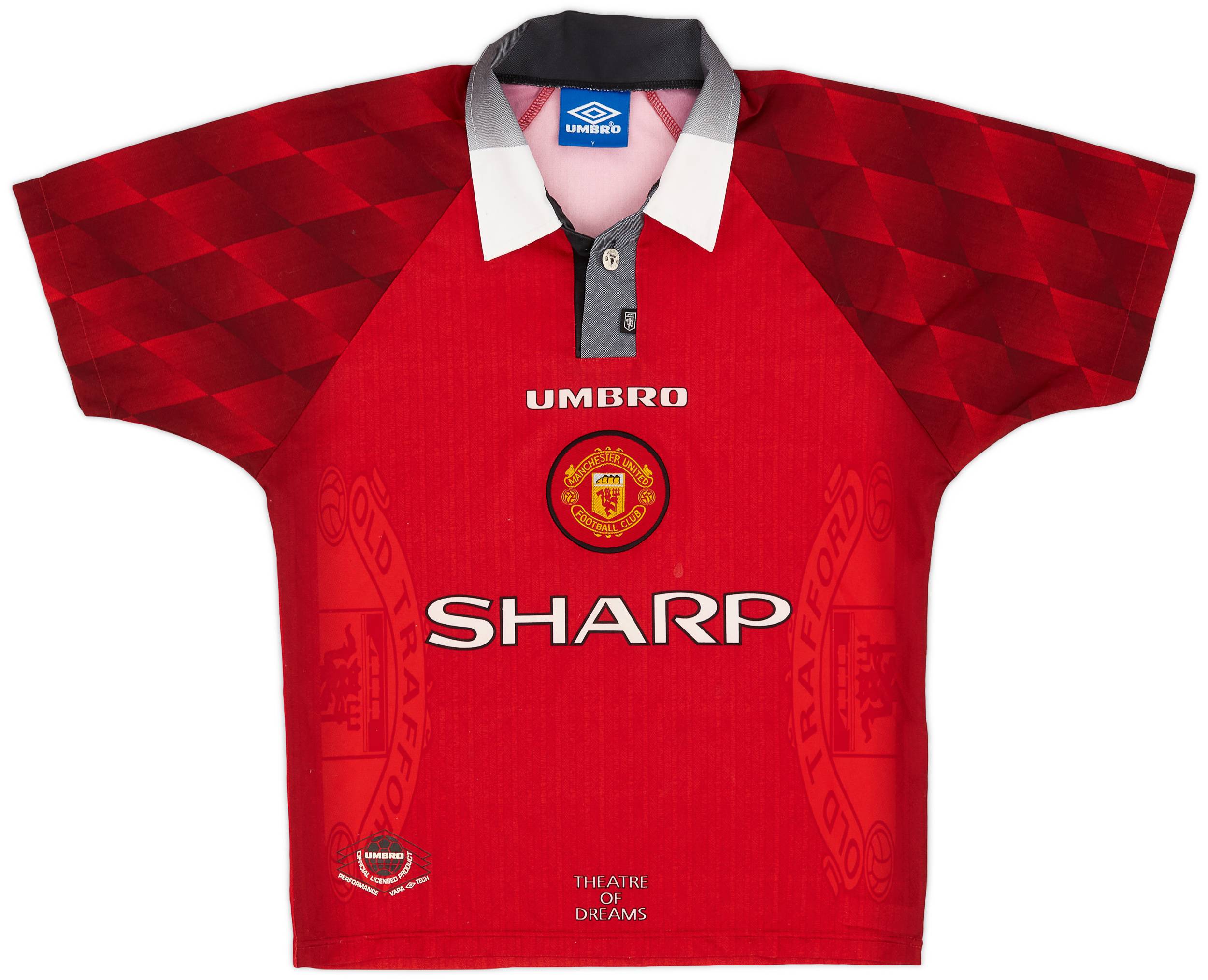 1996-98 Manchester United Home Shirt - 9/10 - (Y)