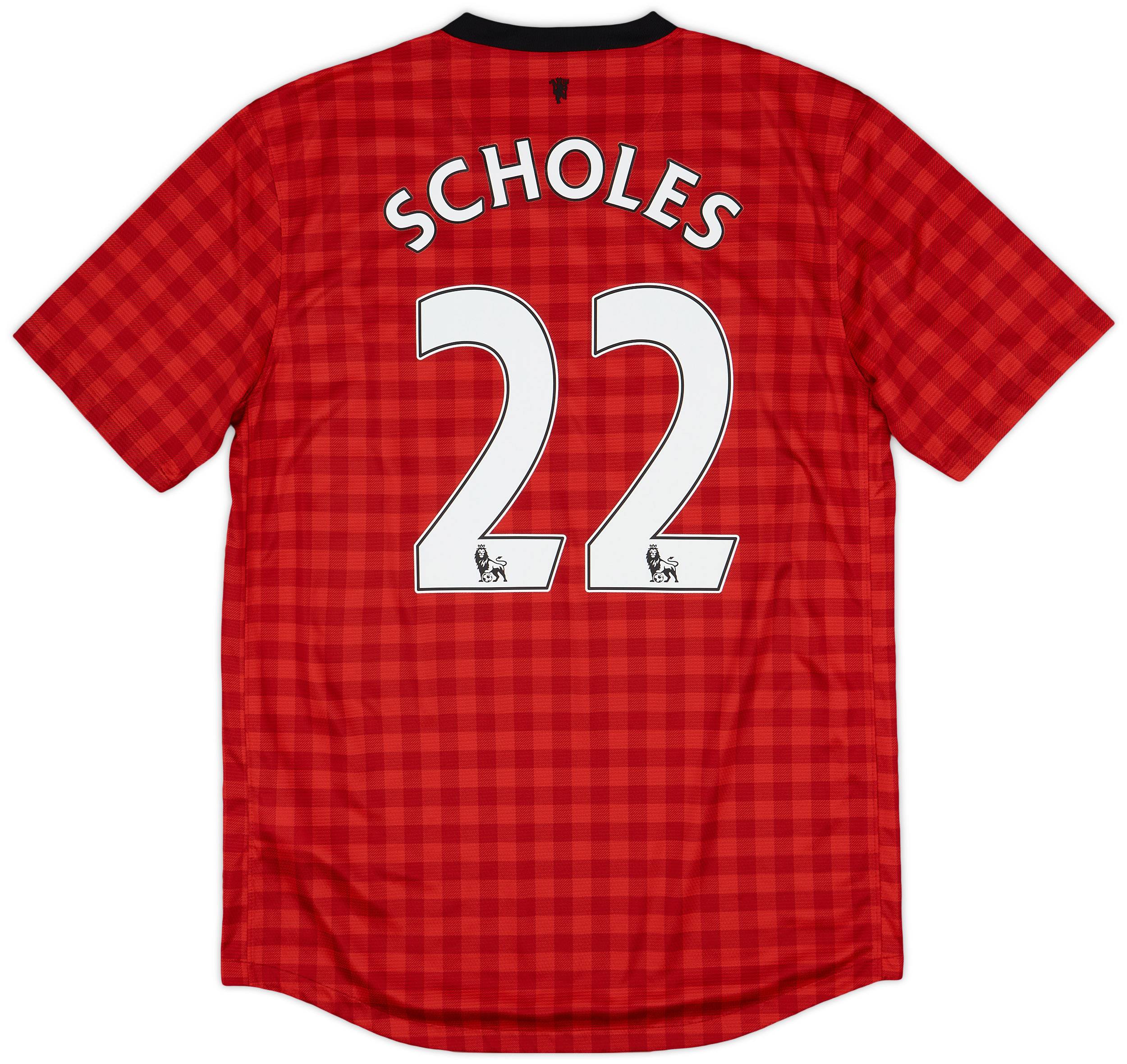 2012-13 Manchester United Home Shirt Scholes #22 - 9/10 - (M)