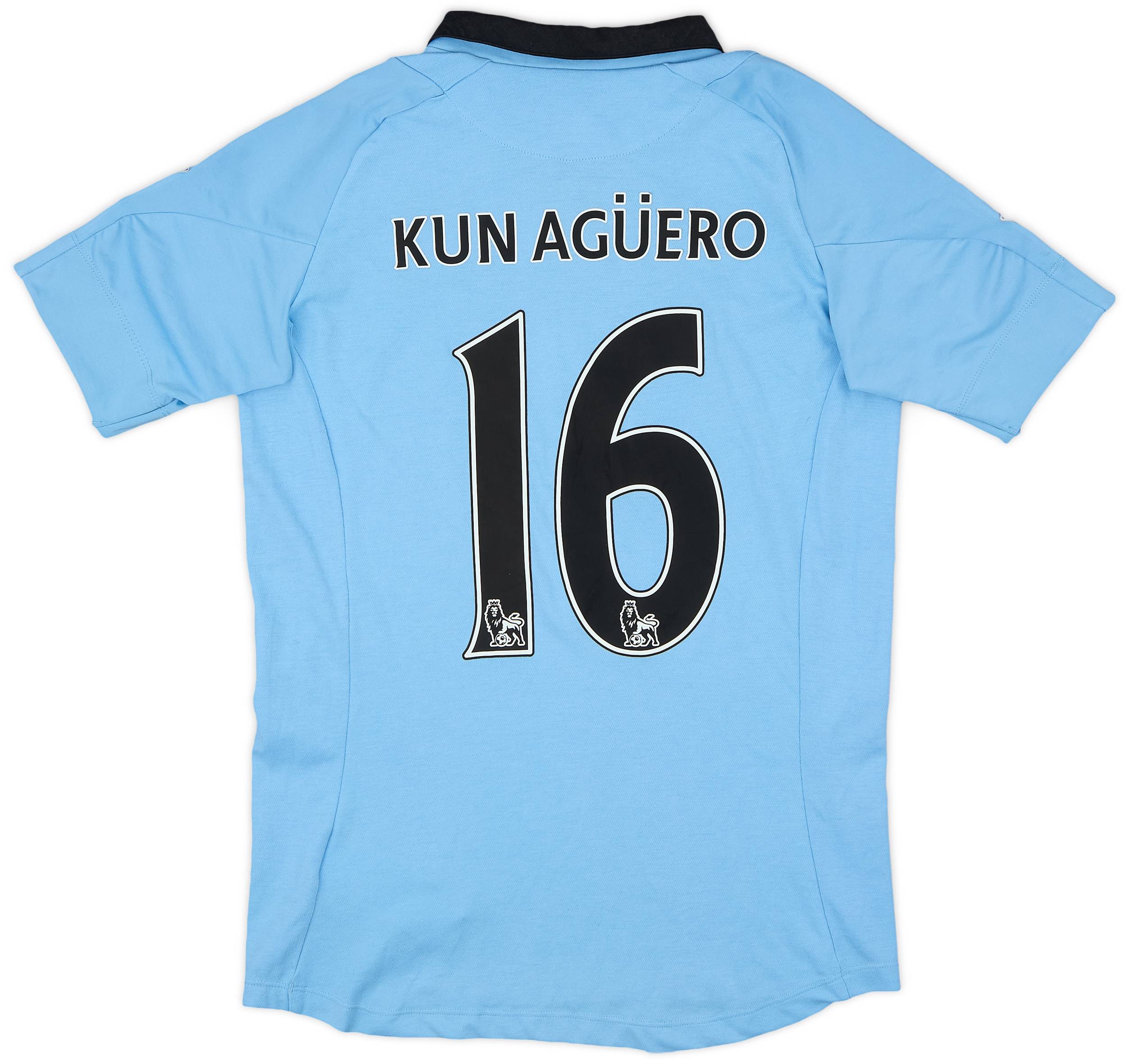 2012-13 Manchester City Home Shirt Kun Aguero #16 - 7/10 - (XL.Boys)