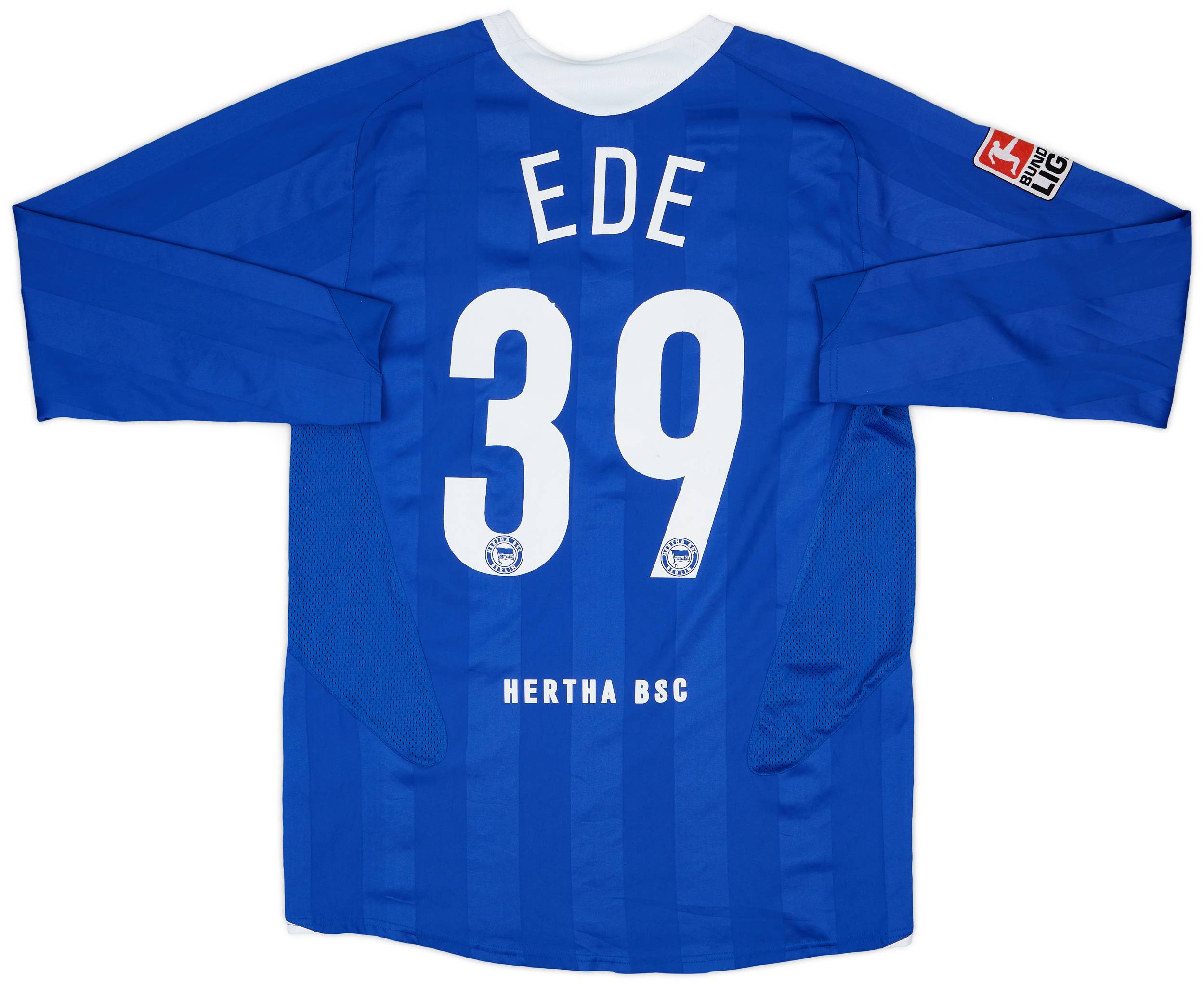 2006-07 Hertha Berlin Player Issue Squad Signed Away L/S Shirt Ede #39