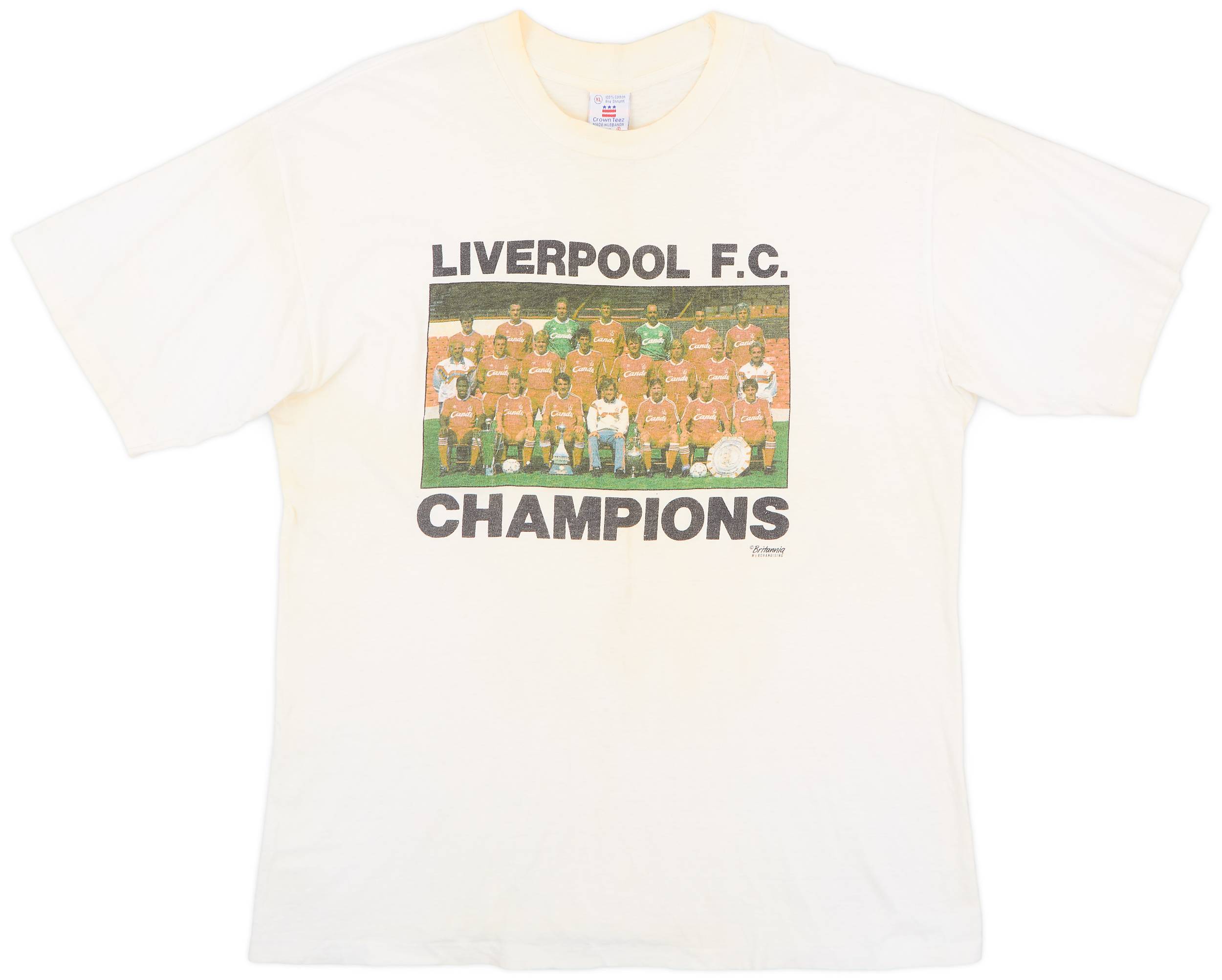 1989-90 Liverpool 'Champions' Graphic Tee - 7/10 - (XL)