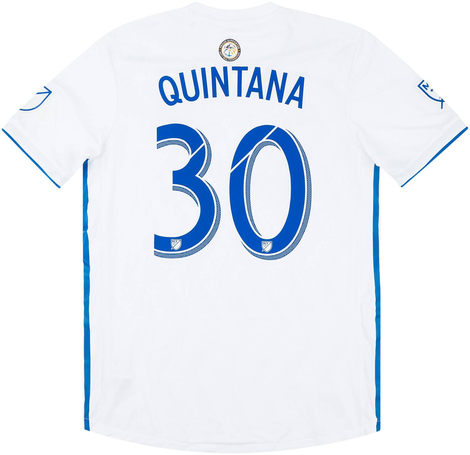 2018 San Jose Earthquakes Match Issue Away Shirt Quintana 30 v Manchester United