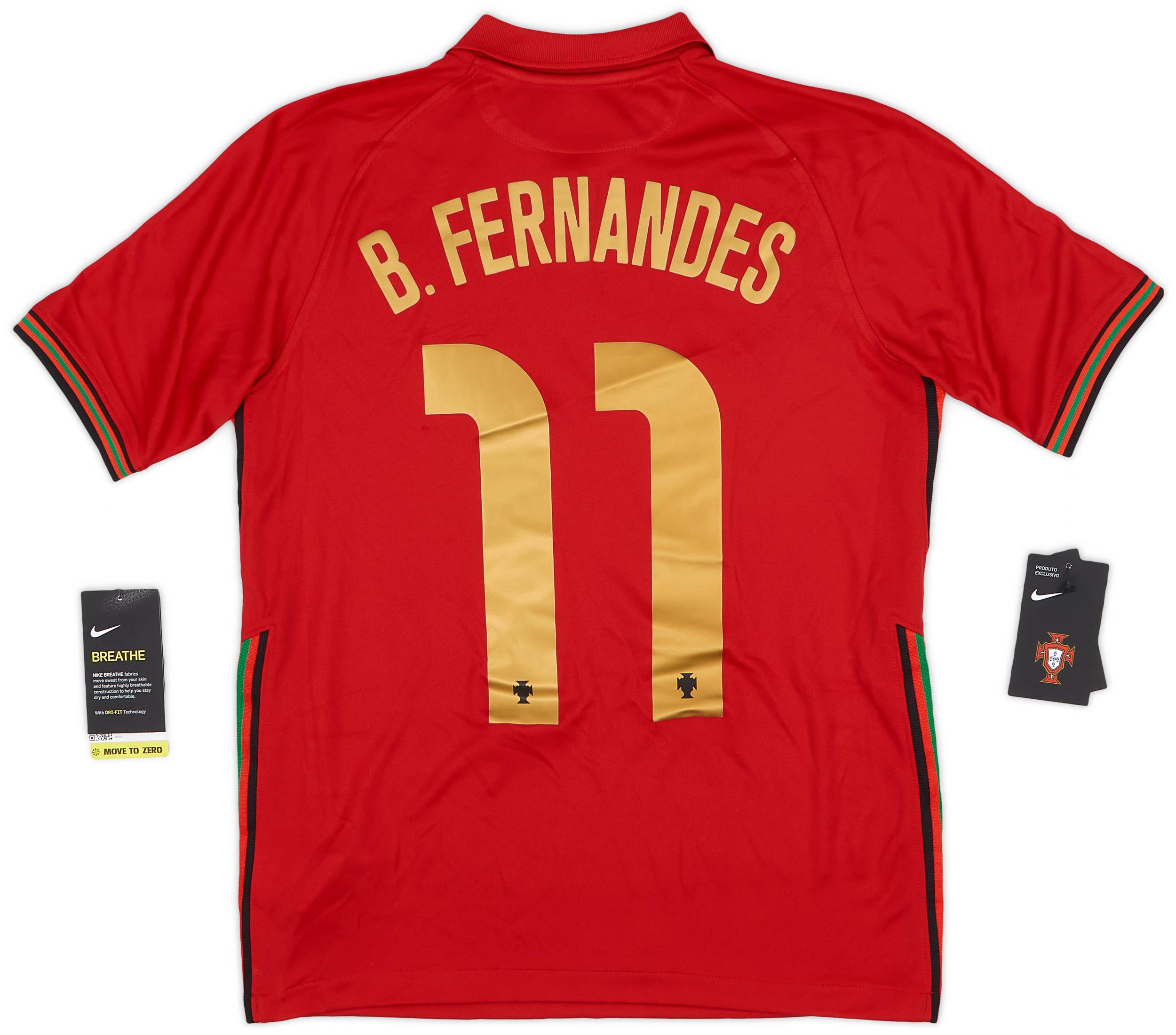 2020-21 Portugal Home Shirt B.Fernandes #11 (XL.Boys)