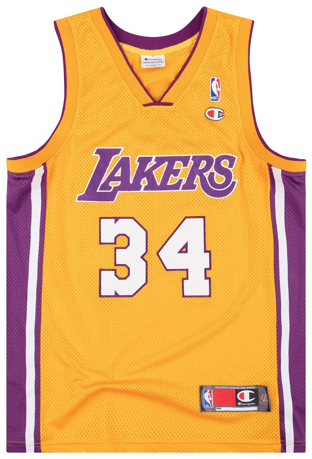 1999-04 Authentic LA Lakers O'Neal #34 Champion Jersey (Home) M