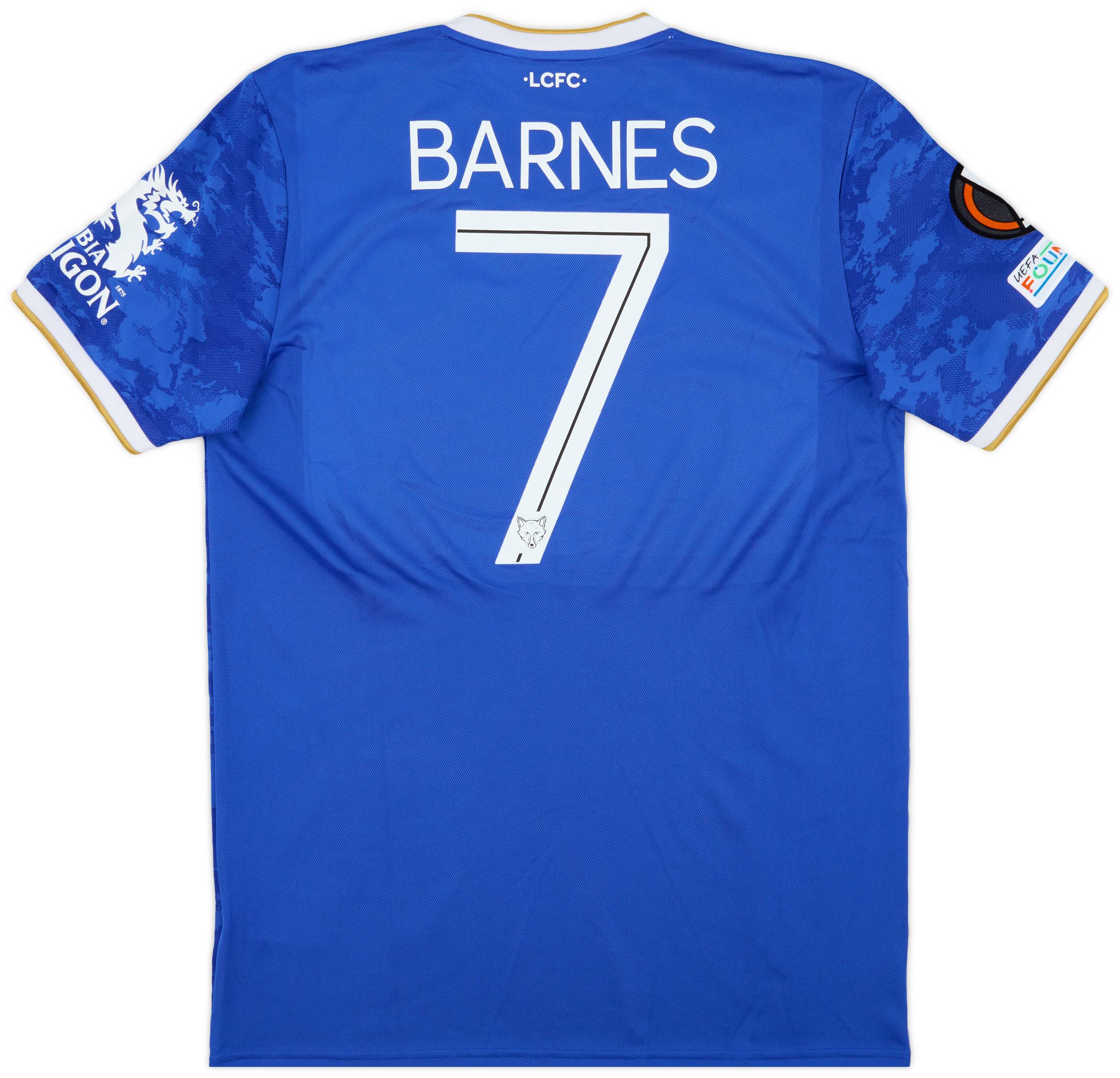 2021-22 Leicester Match Issue Europa League Home Shirt Barnes #7