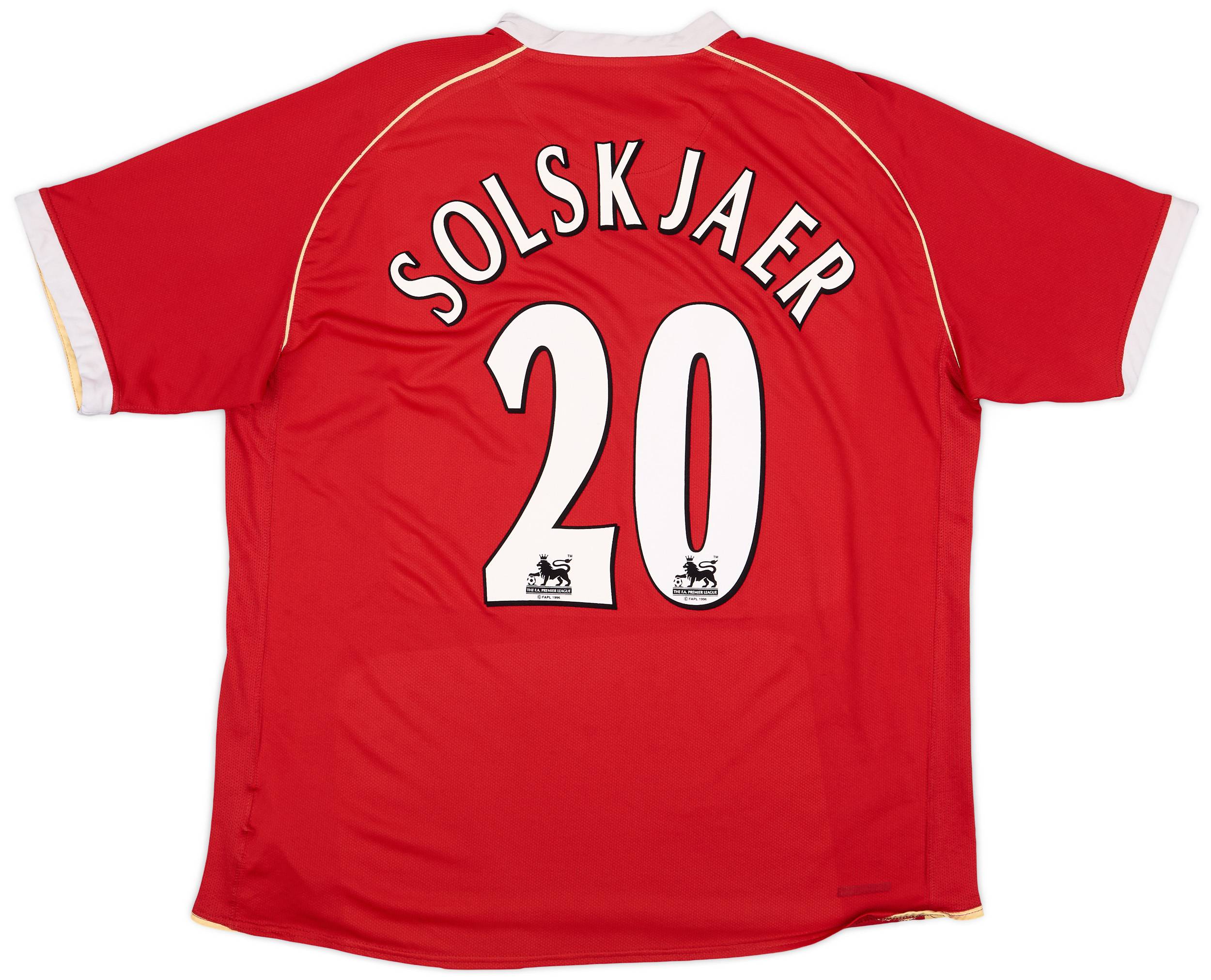 2006-07 Manchester United Home Shirt Solskjaer #20 - 5/10 - (XL)