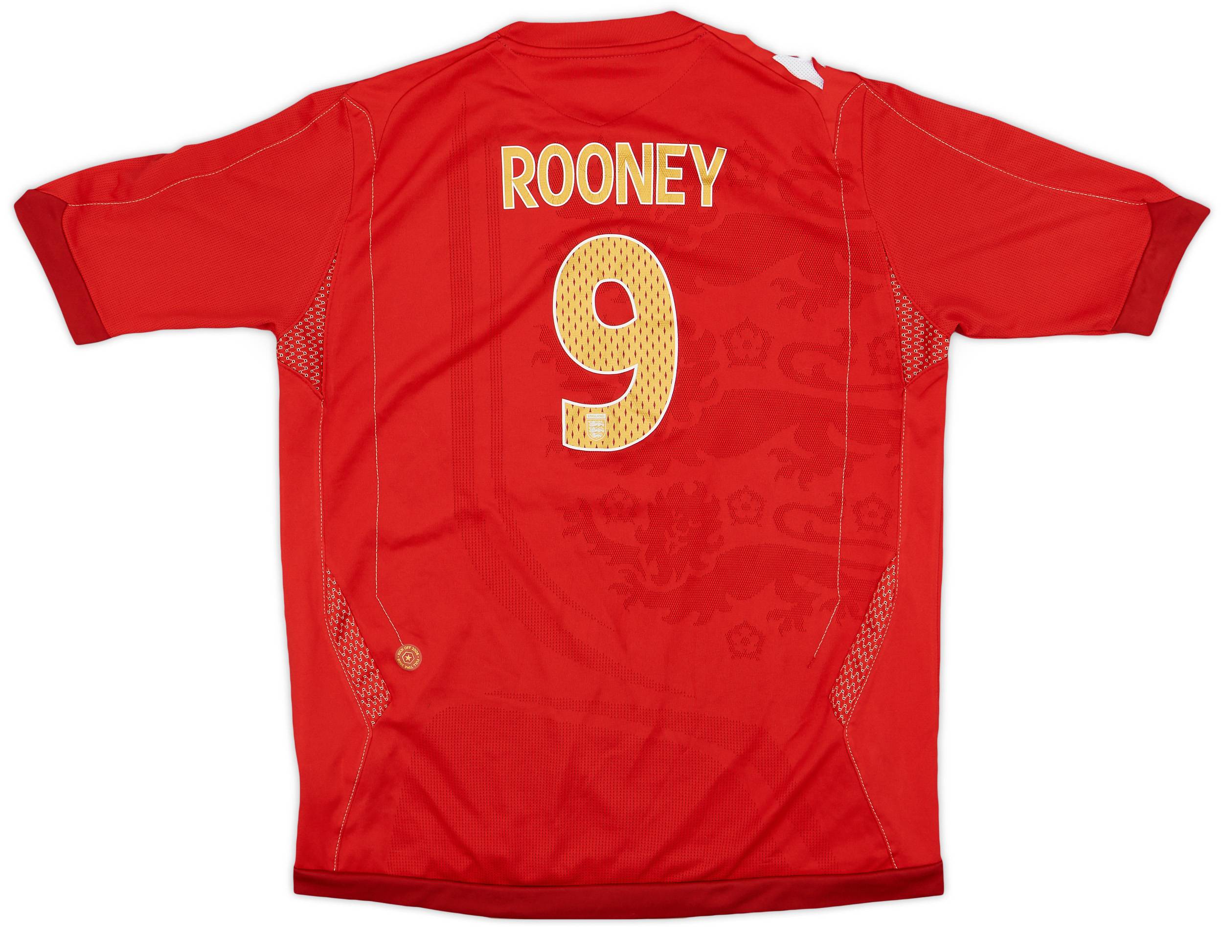 2006-08 England Away Shirt Rooney #9 - 7/10 - (XL.Boys)
