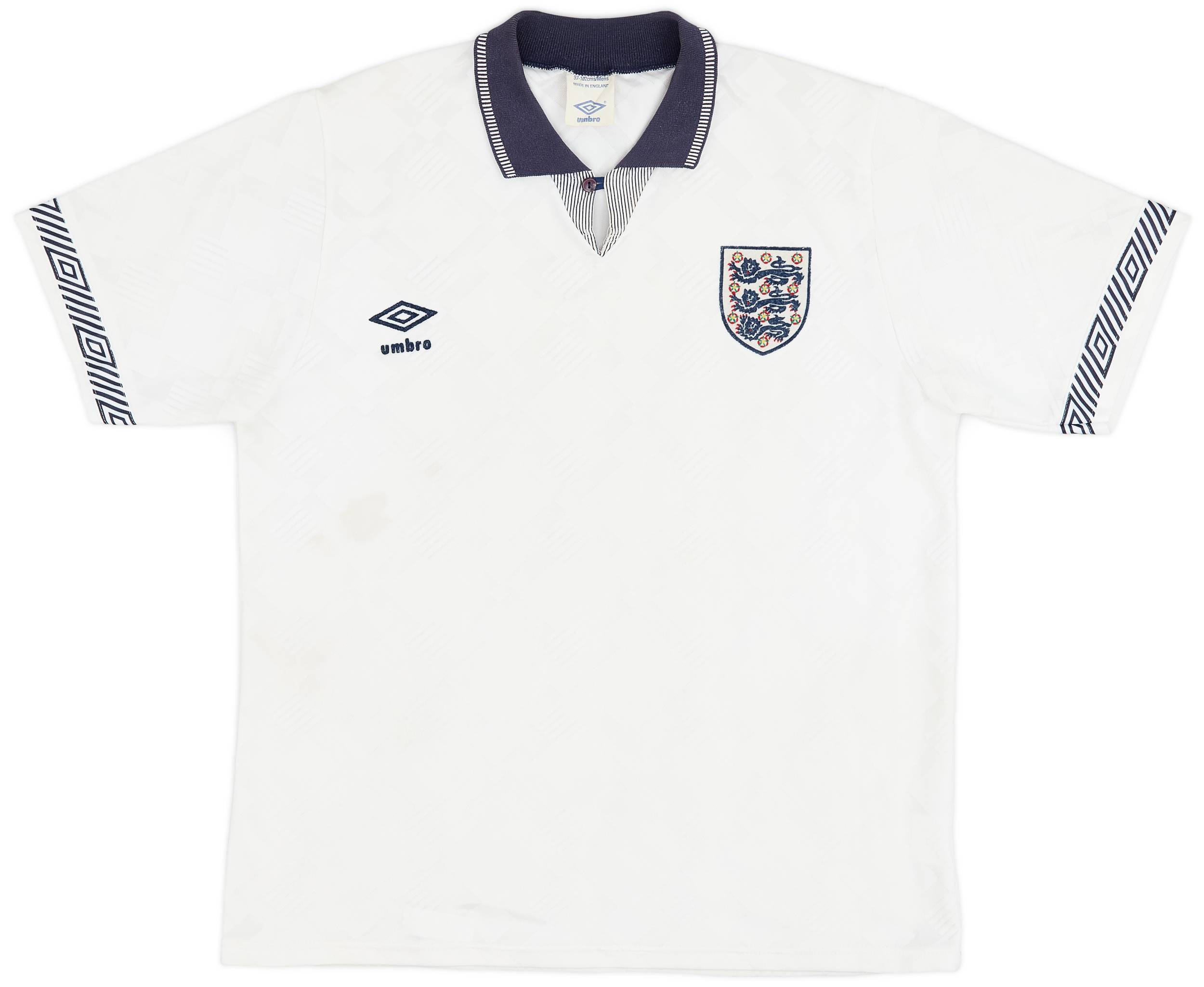1990-92 England Home Shirt - 7/10 - (L)