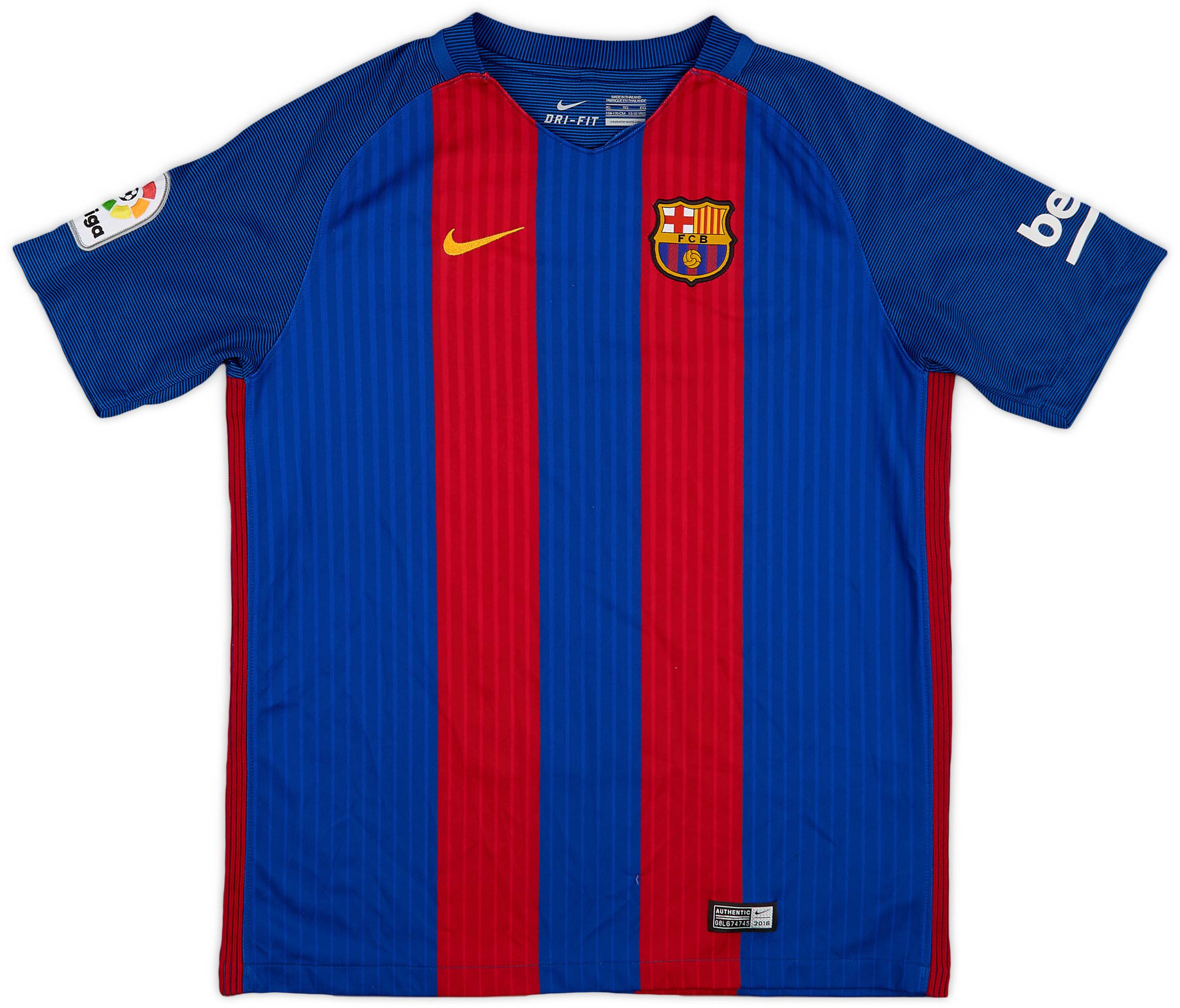 2016-17 Barcelona Home Shirt - 9/10 - (XL.Boys)