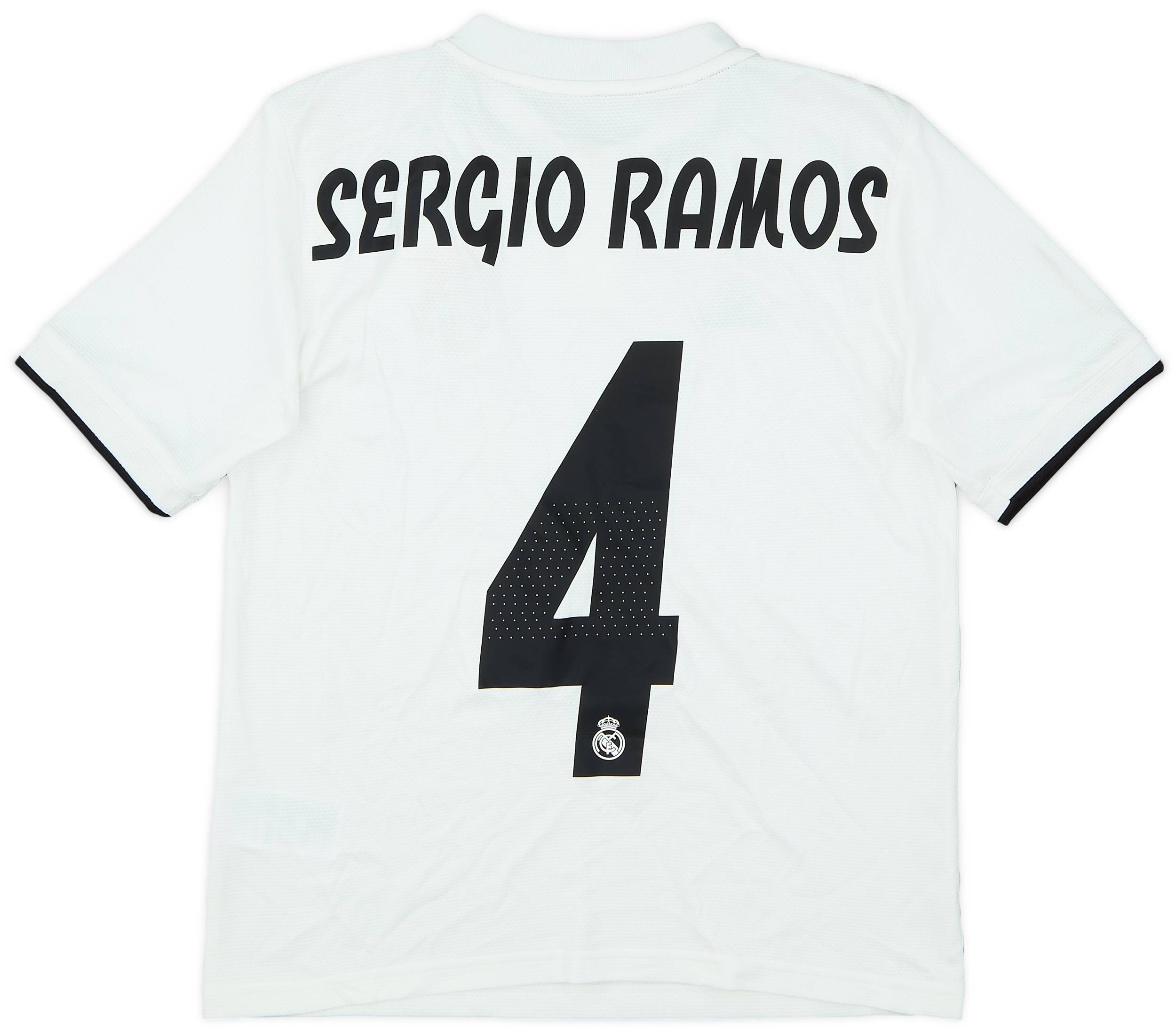 2018-19 Real Madrid Home Shirt Sergio Ramos #4 - 7/10 - (M.Boys)
