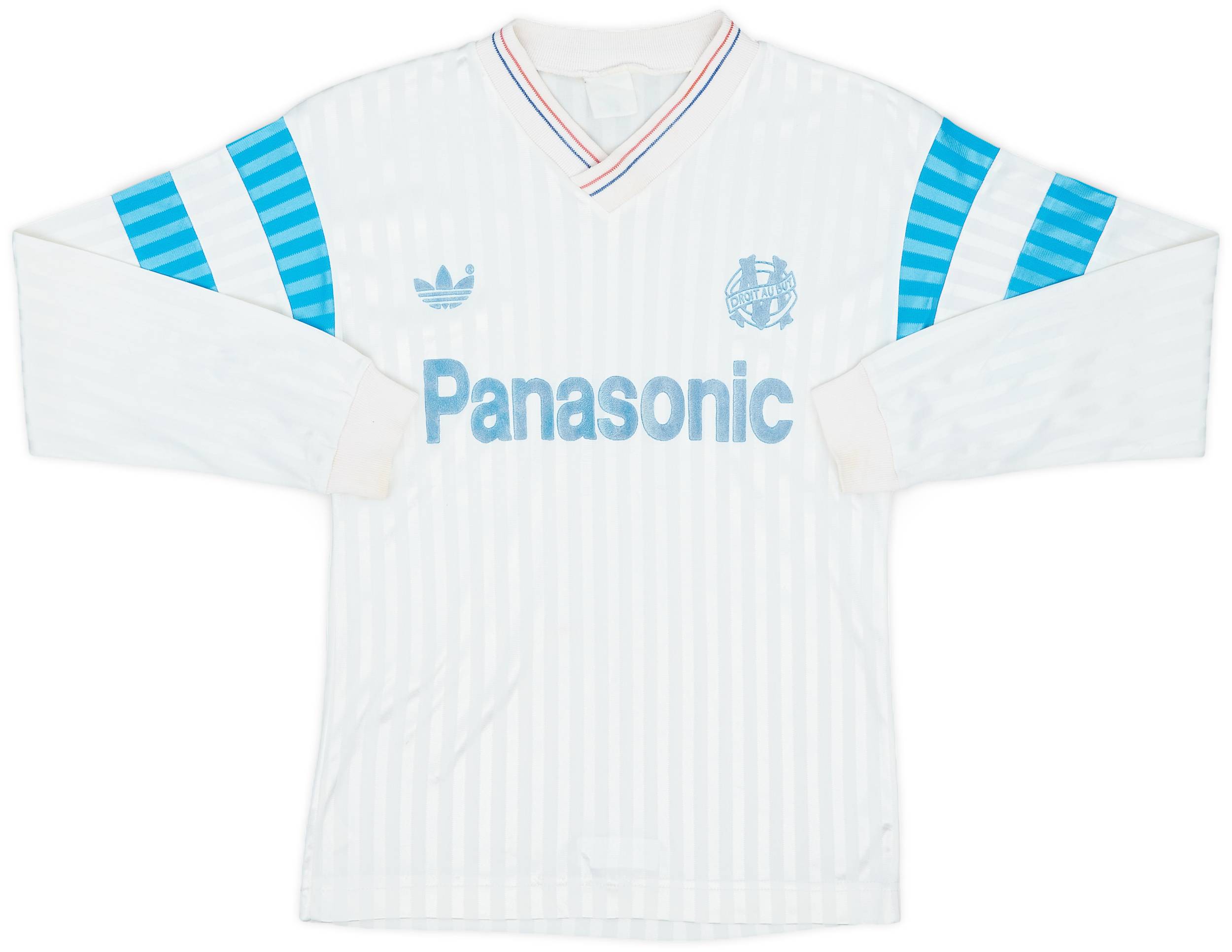 1990-91 Olympique Marseille Home L/S Shirt - 6/10 - (L.Boys)