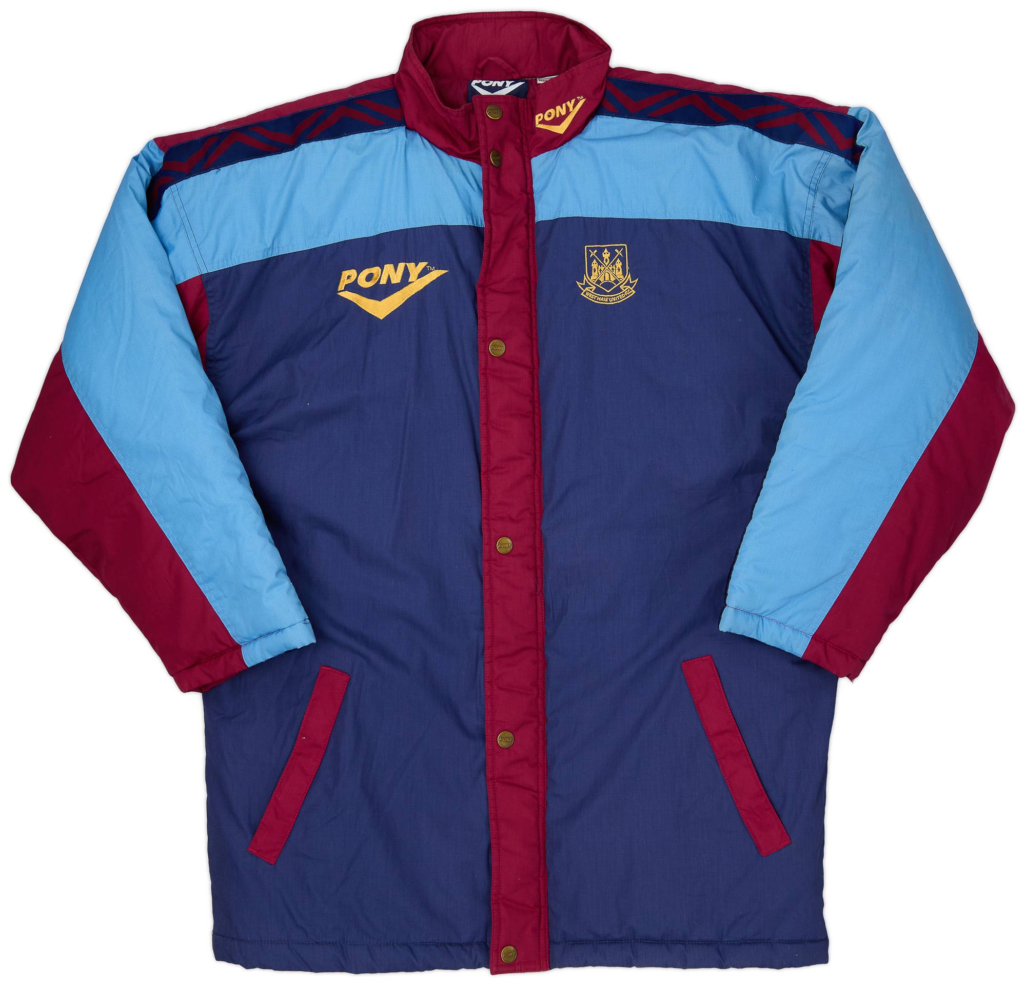 1995-96 West Ham Pony Padded Bench Coat - 9/10 - (L)