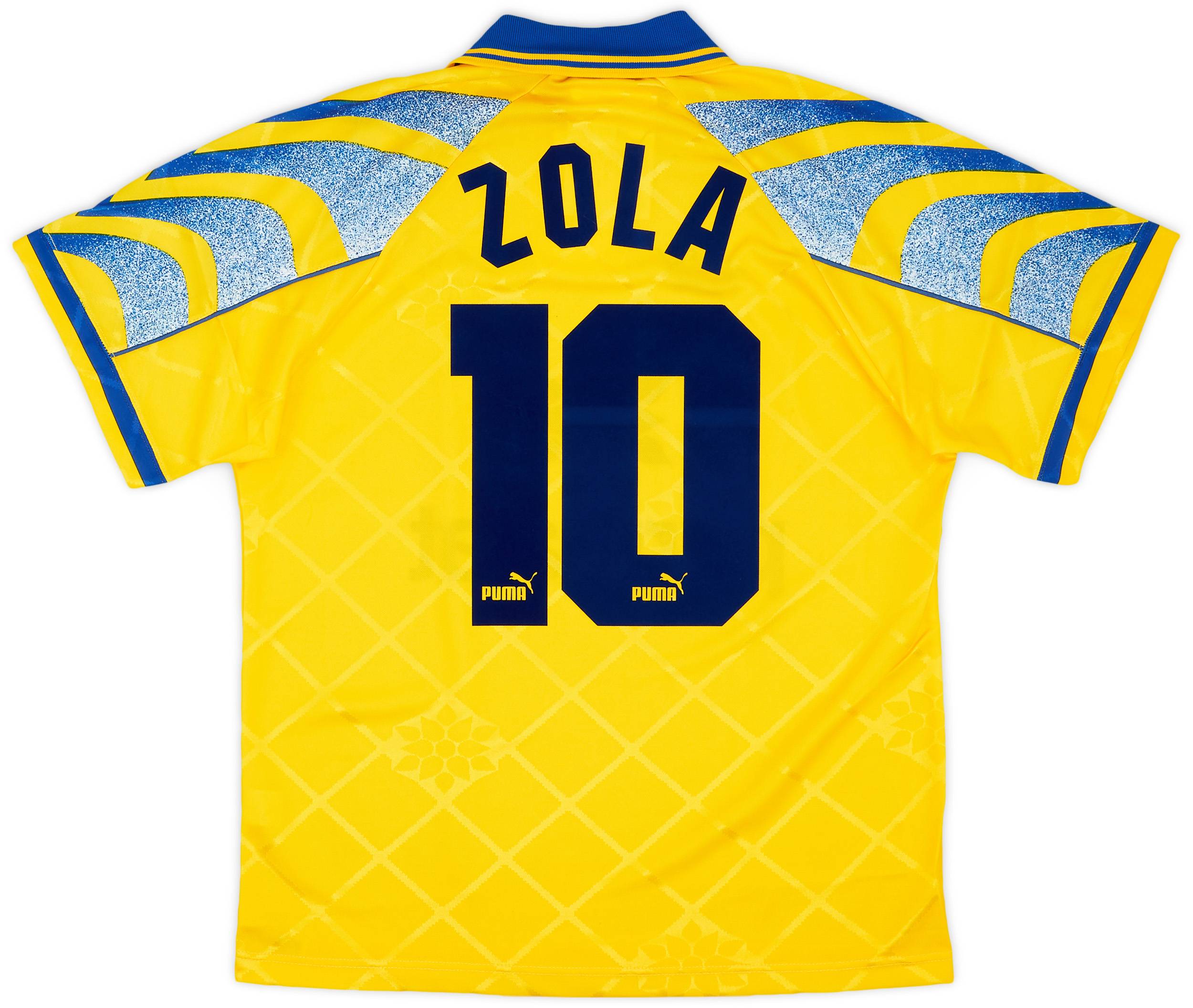 【正規95-96 PUMA Palma  L/S #10 ZOLA】 1995-96 Parma Third Shirt Zola #10 (S)