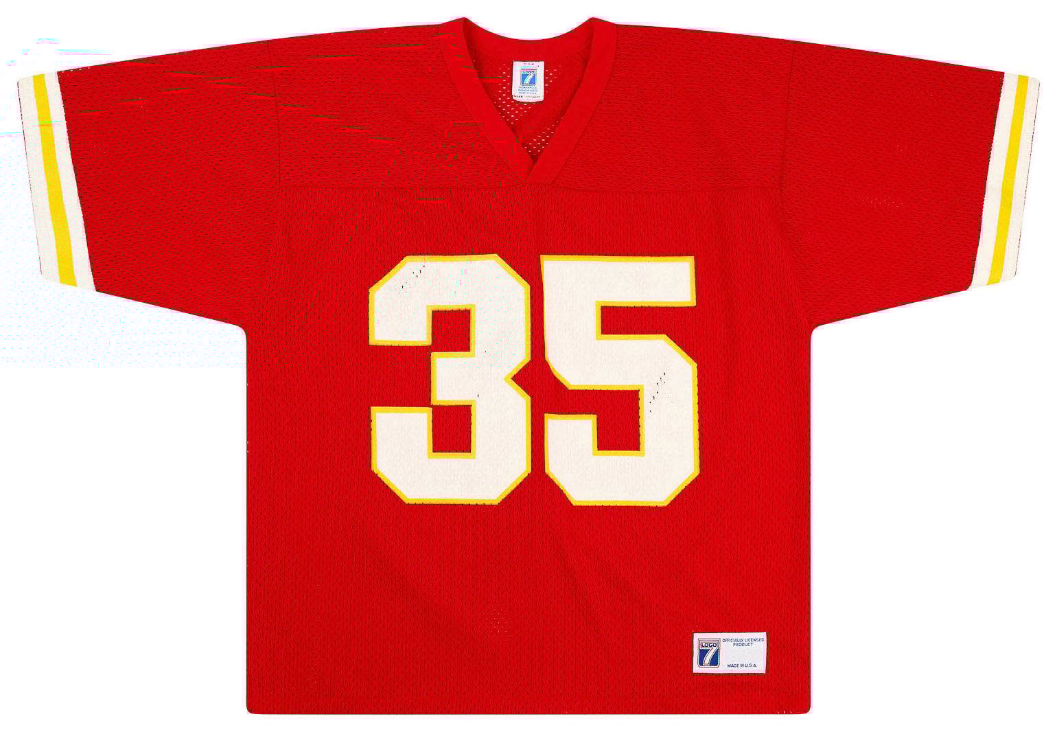 1990 92 Kansas City Chiefs Okoye 35 Logo 7 Jersey Home M
