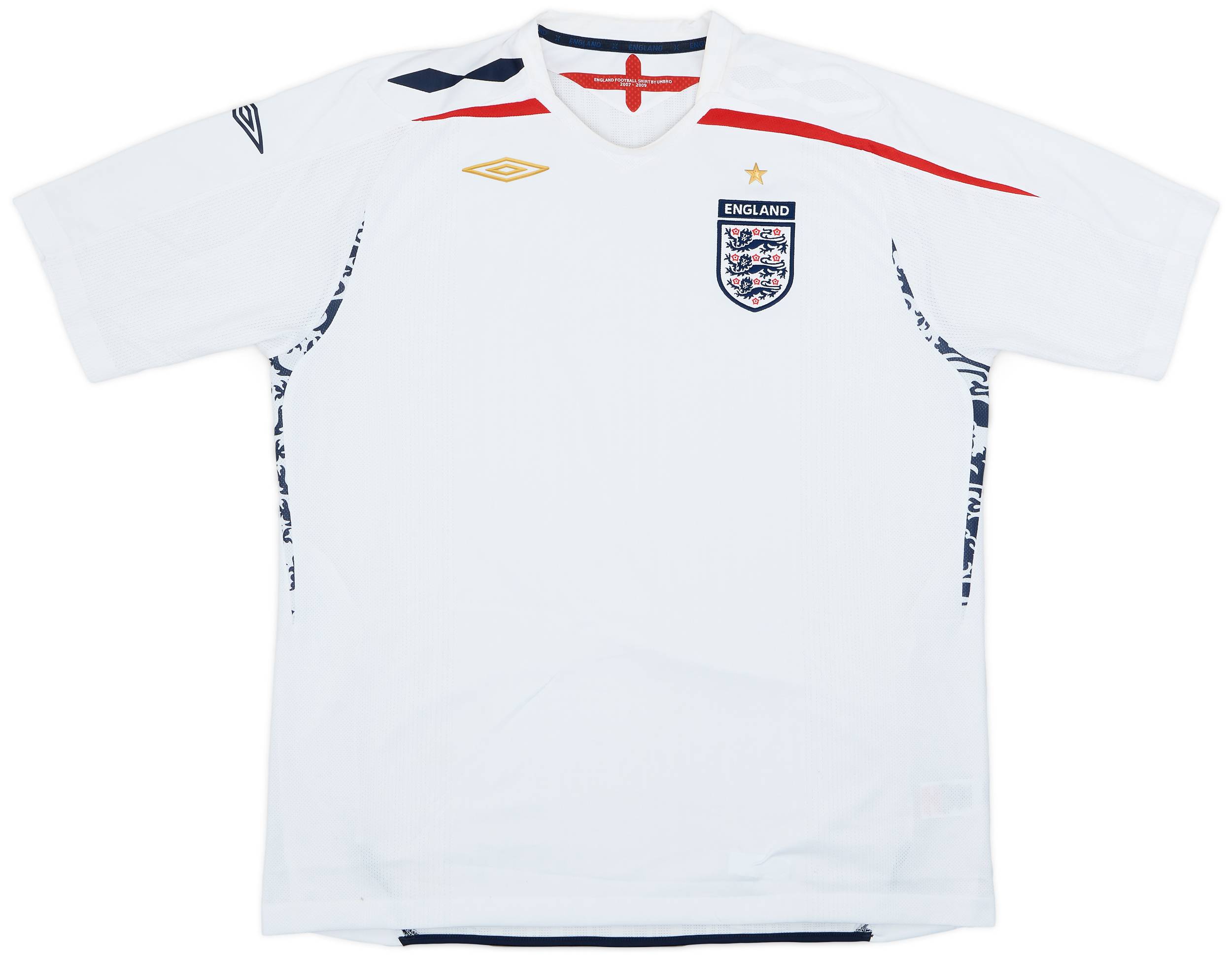 2007-09 England Home Shirt - 9/10 - (XXL)