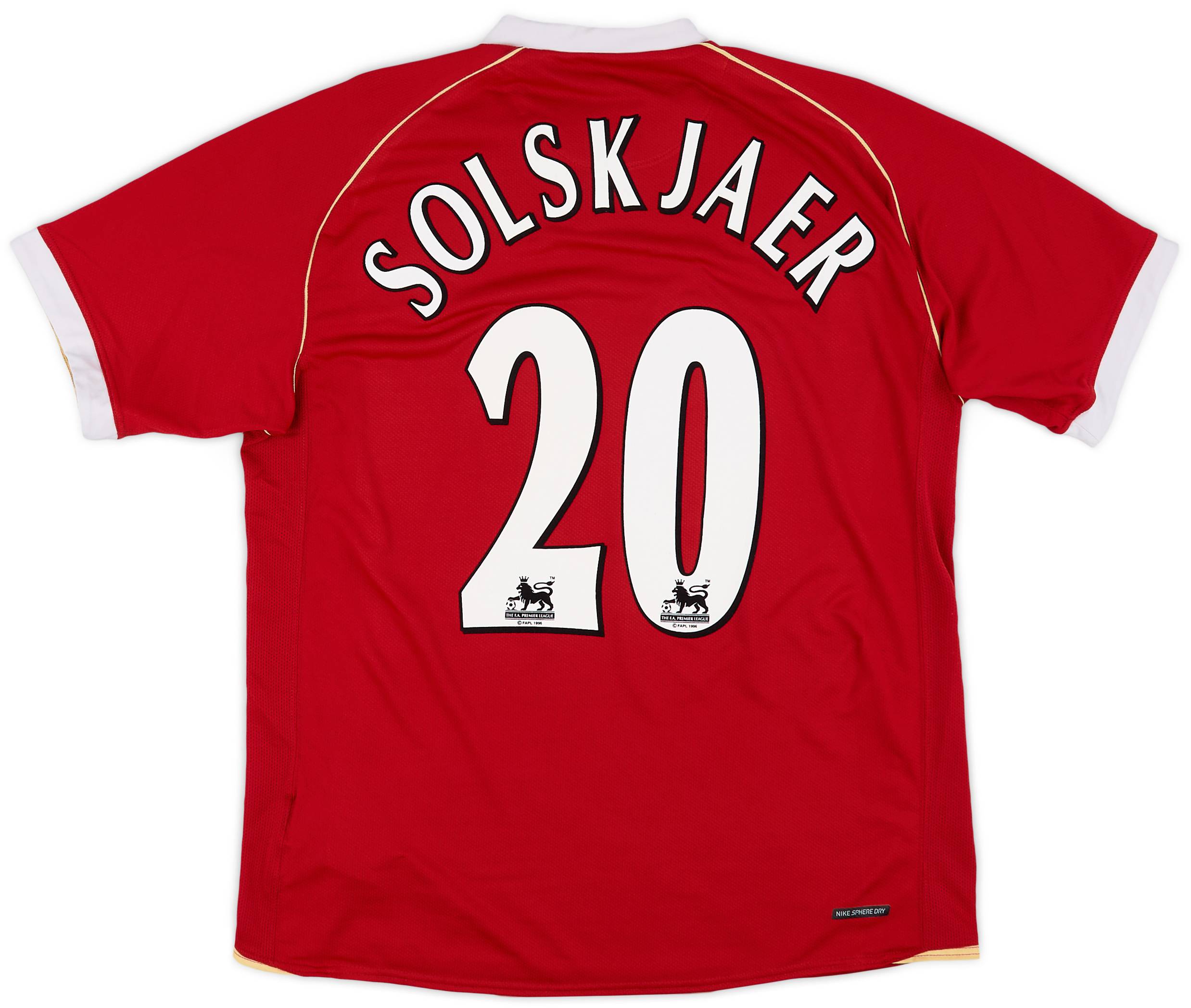 2006-07 Manchester United Home Shirt Solskjaer #20 - 10/10 - (L)